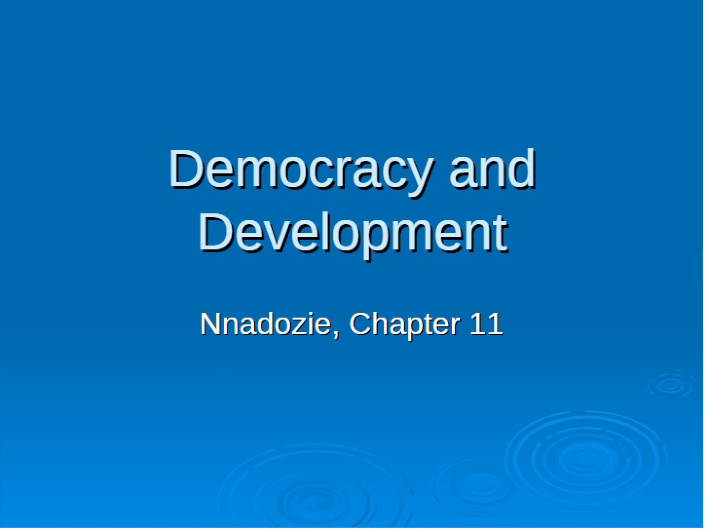 Democracy and Development Chapter 11
