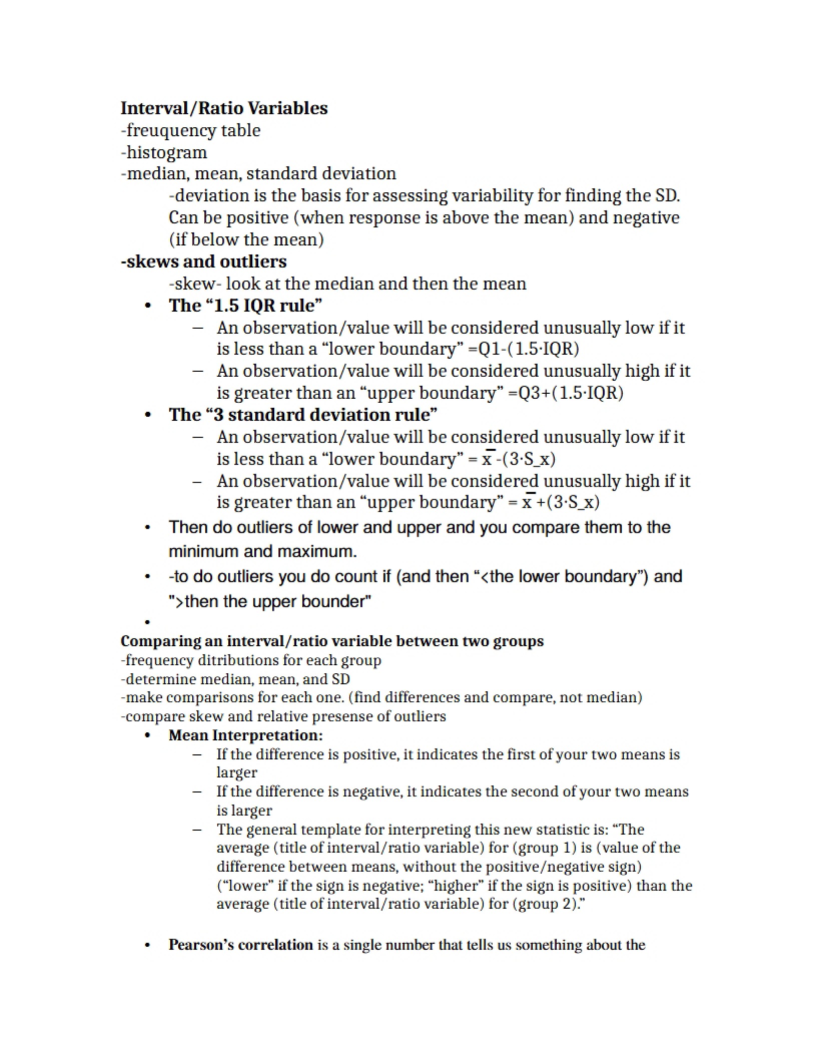 Notes on Statistics