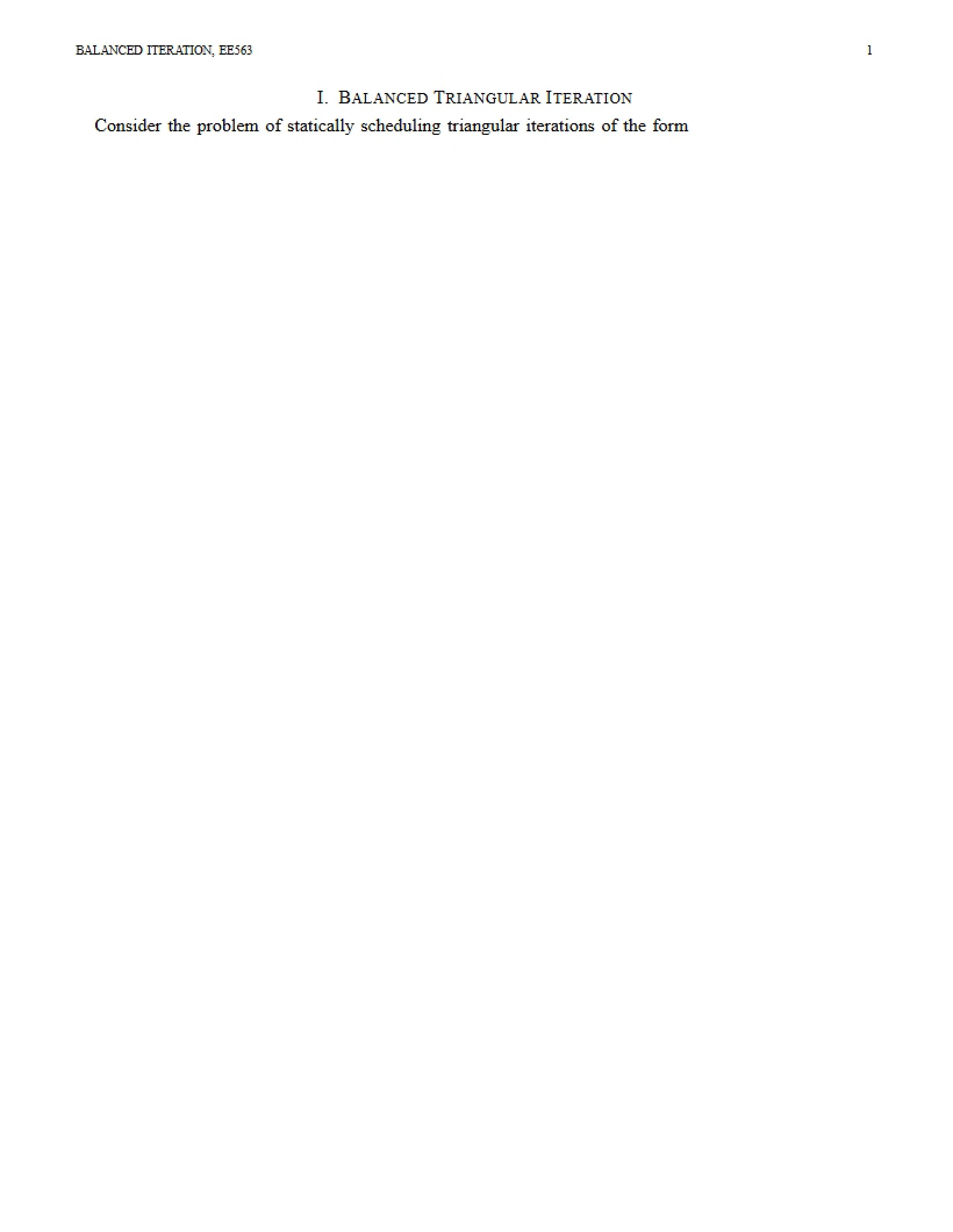 Iteration of Balanced Triangles