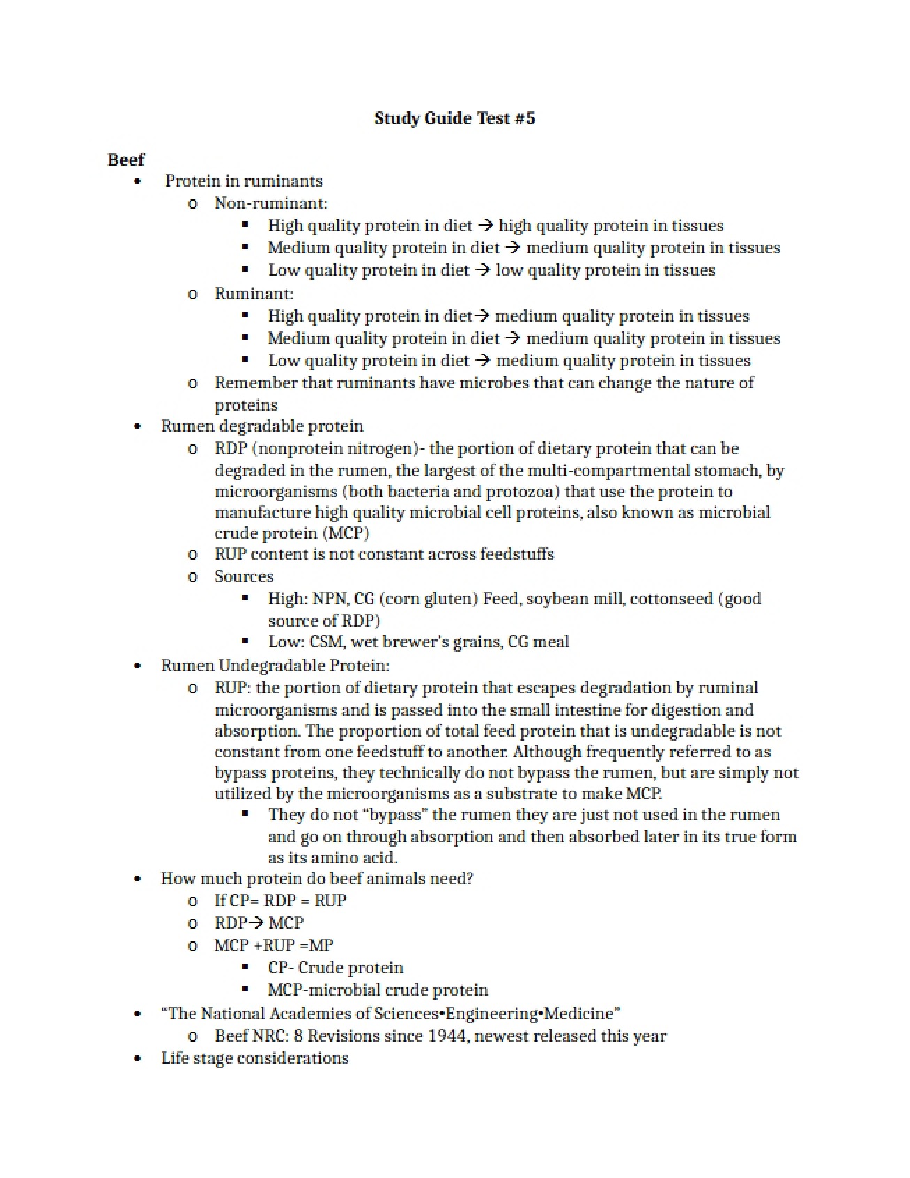 Guide for Test Number Five
