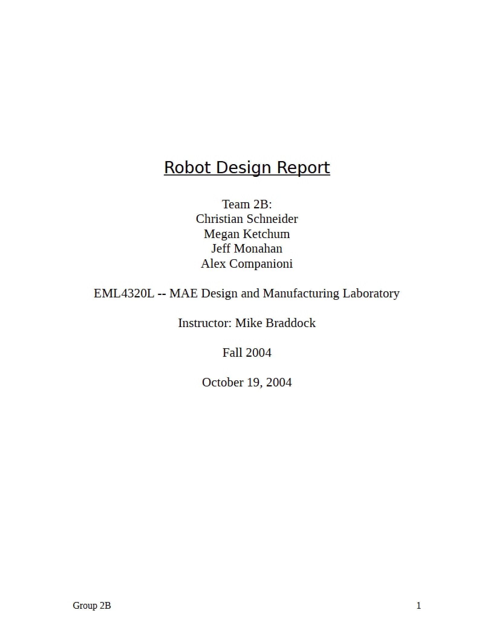 Report on Robot Design