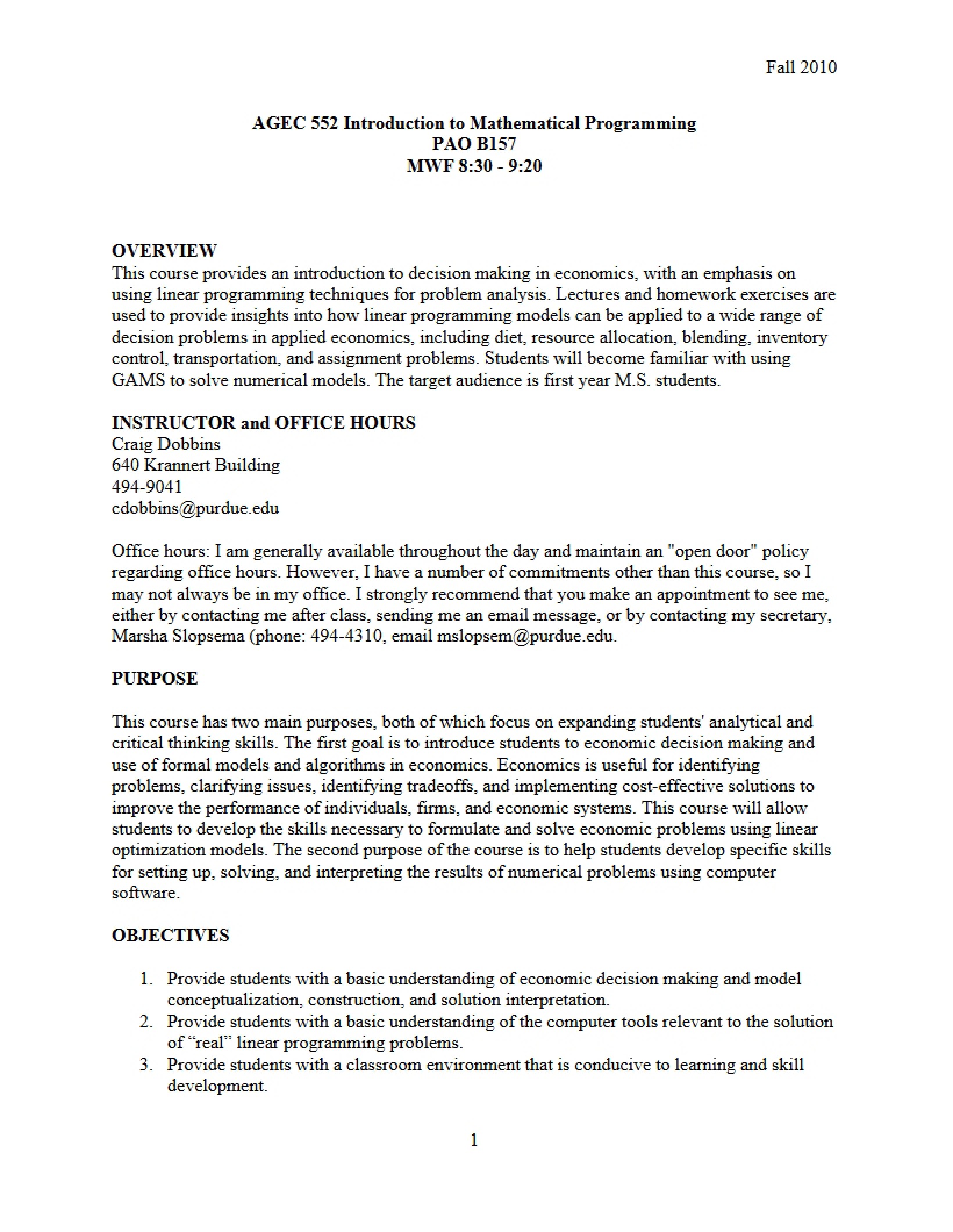 Math Programming Intro Syllabus