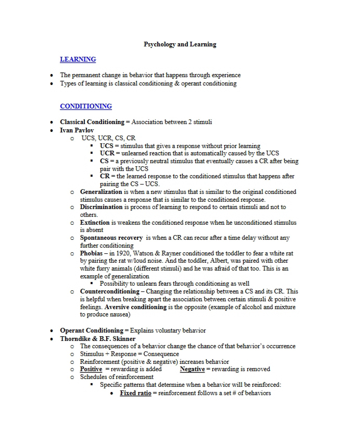 Notes for Study