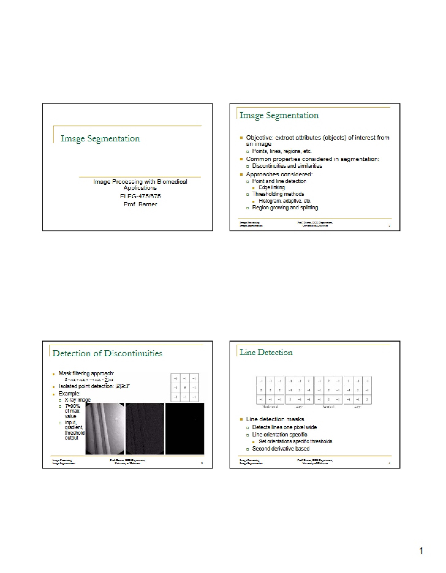 Segmentation of Images