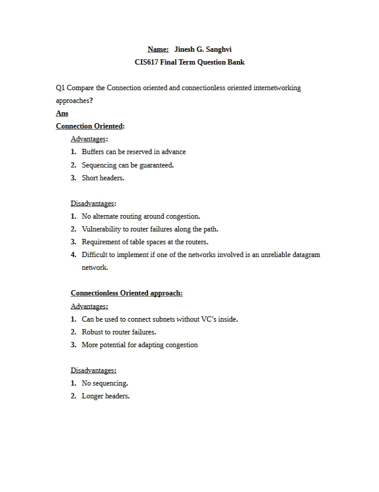 Final Term Question Bank for Communication