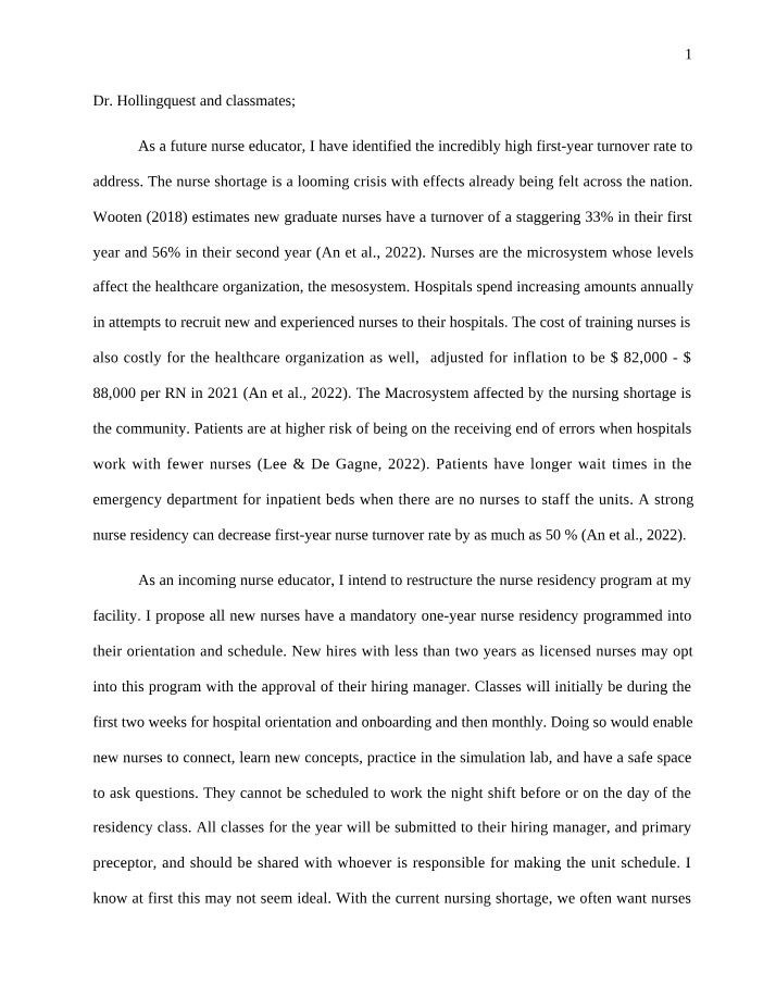 Impact of Nurse Residency on Nurse Retention