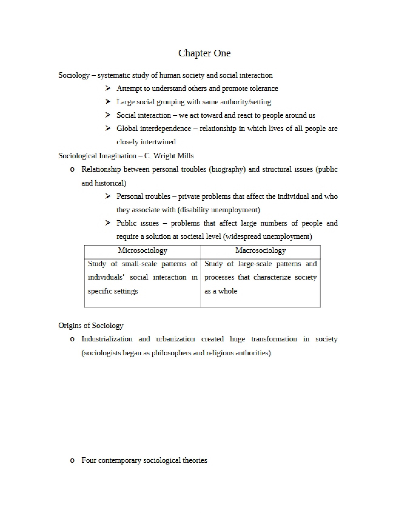 First Chapter Sociology