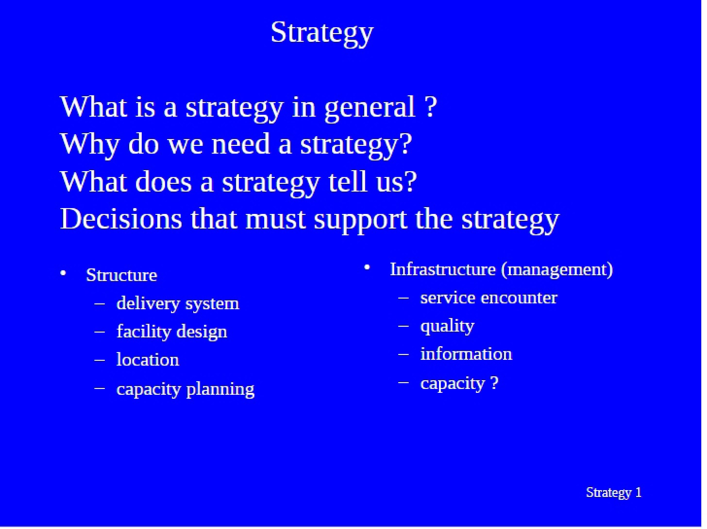 Strategic Concepts