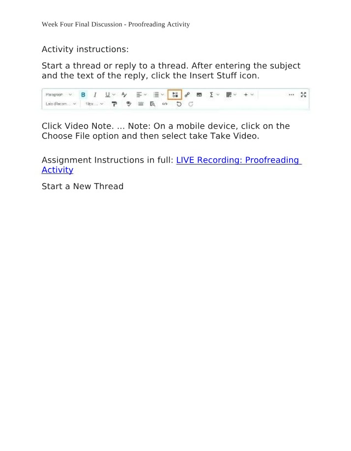 Proofreading - Class Activity
