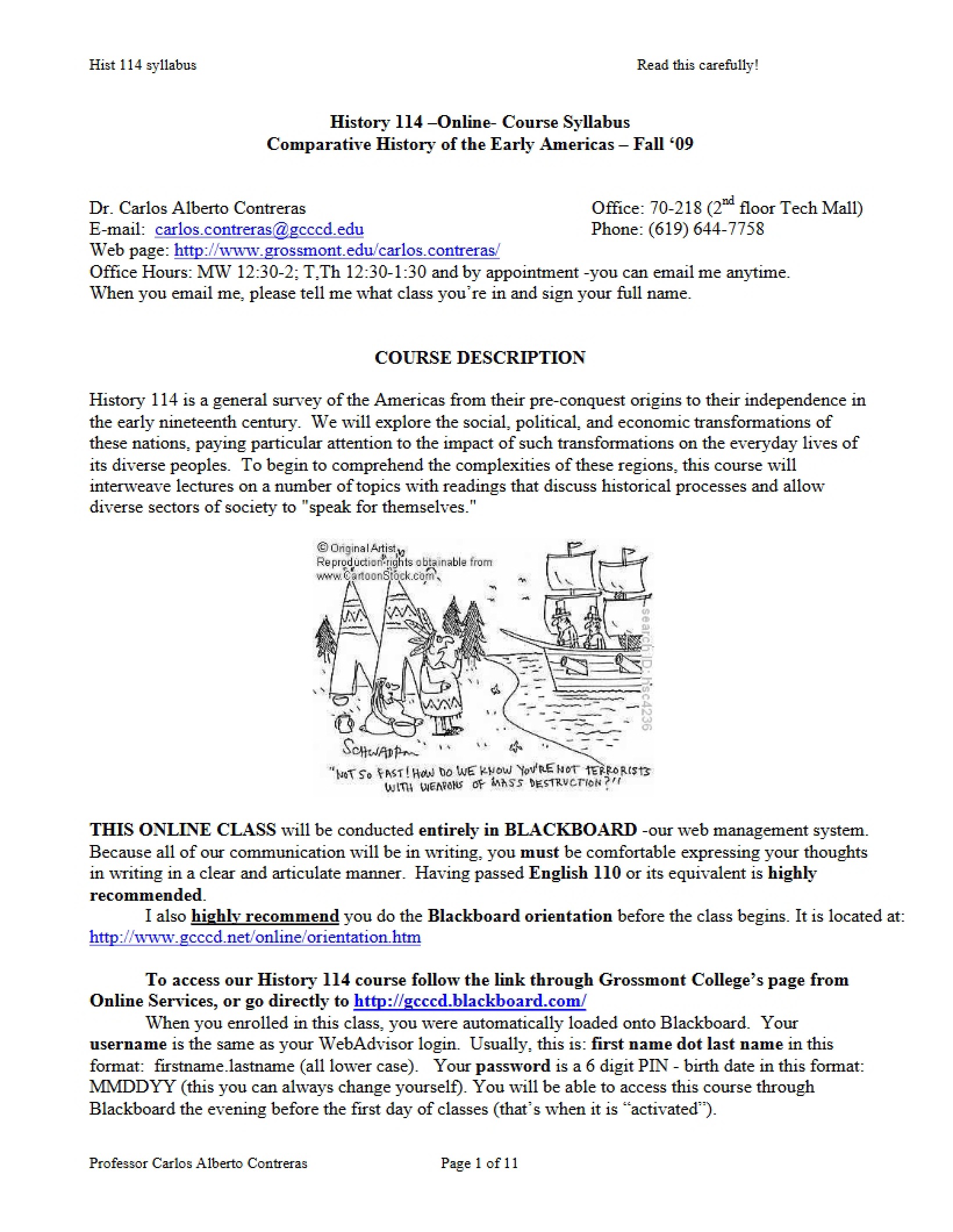 Comparative Early American History Syllabus