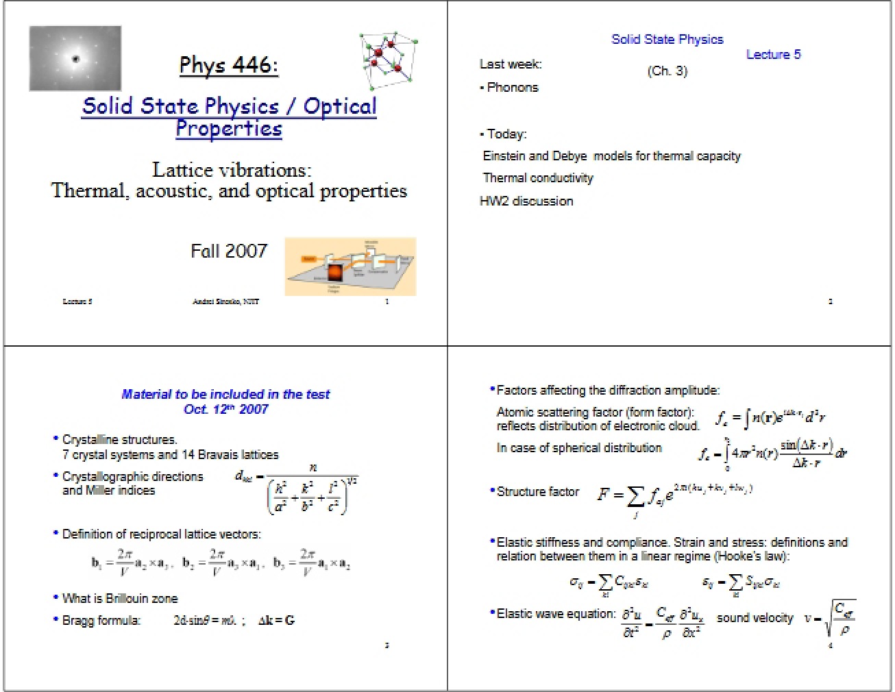 Notes on Solid State Physics