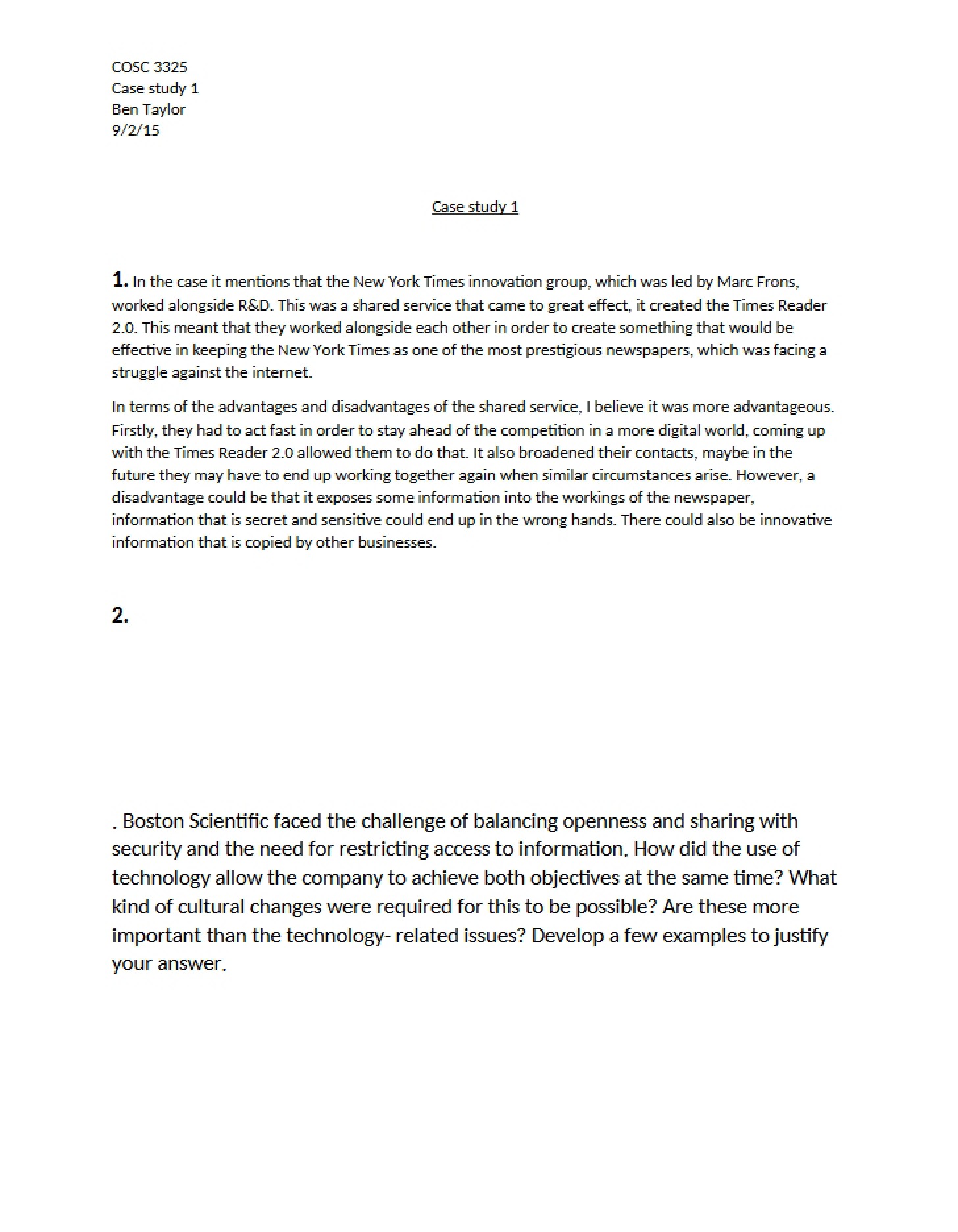 First Case Study