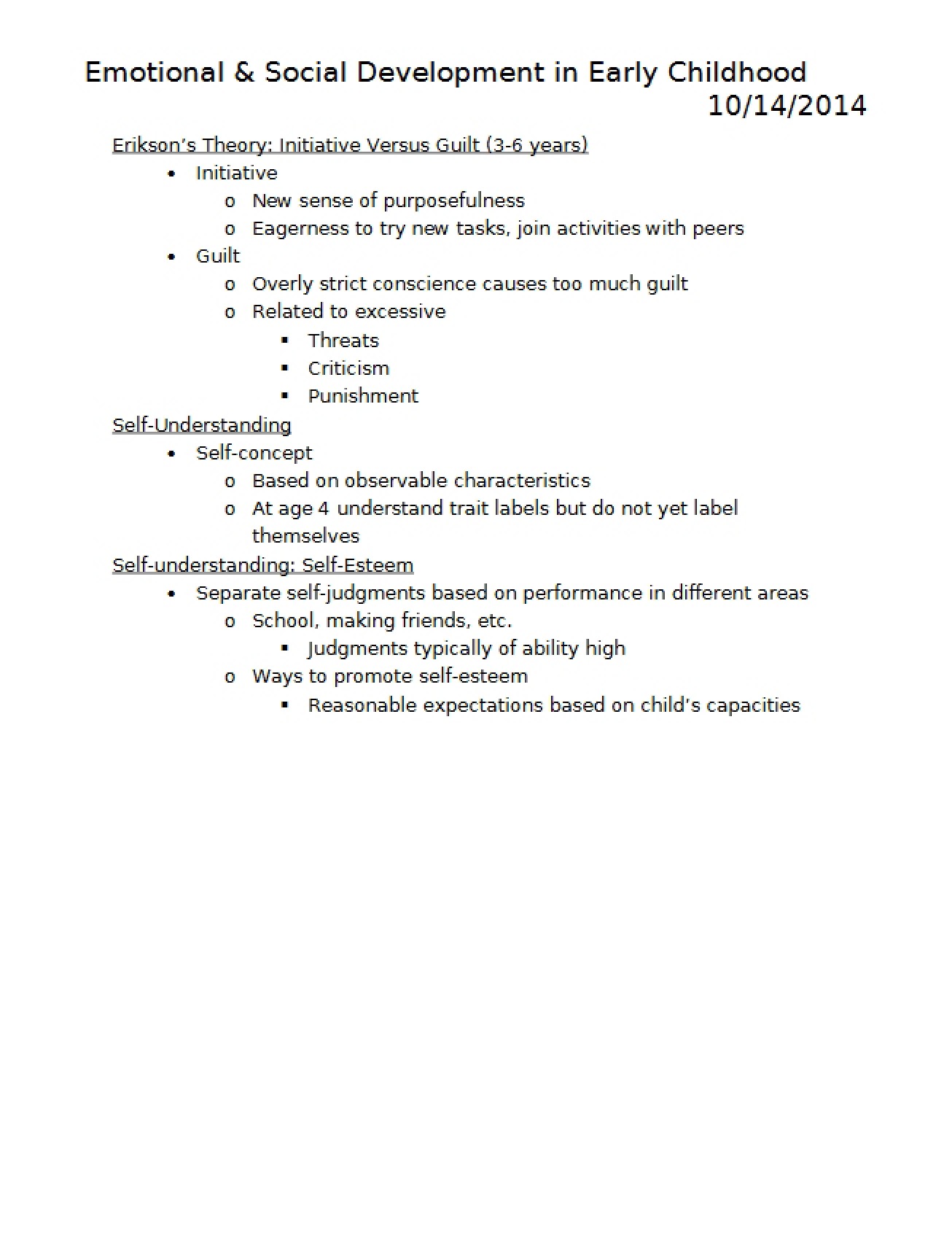 Examination of Emotional and Social Development