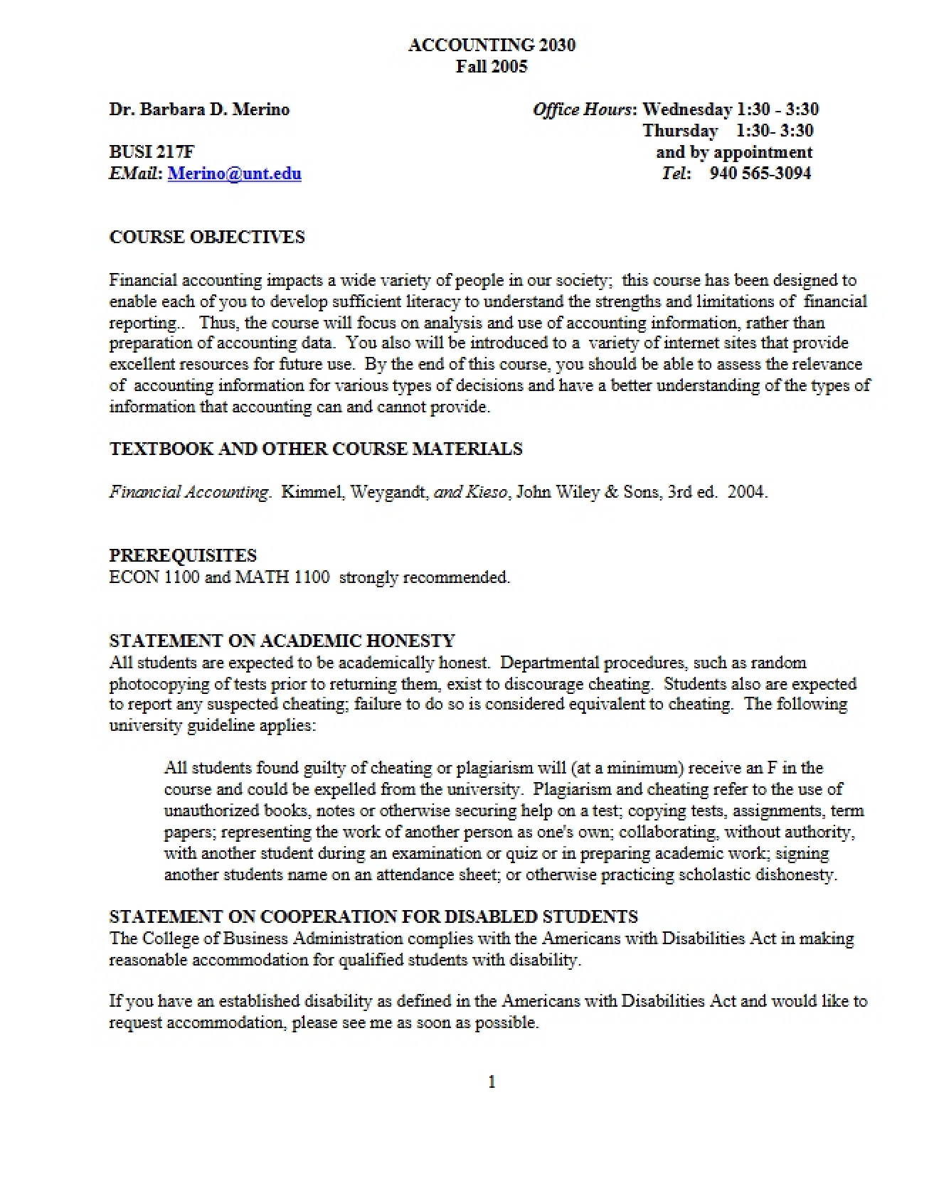 ACCT 2010 Section 005