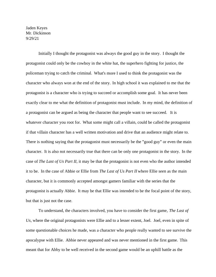 Perkins Peer Edit of Keyes Essay