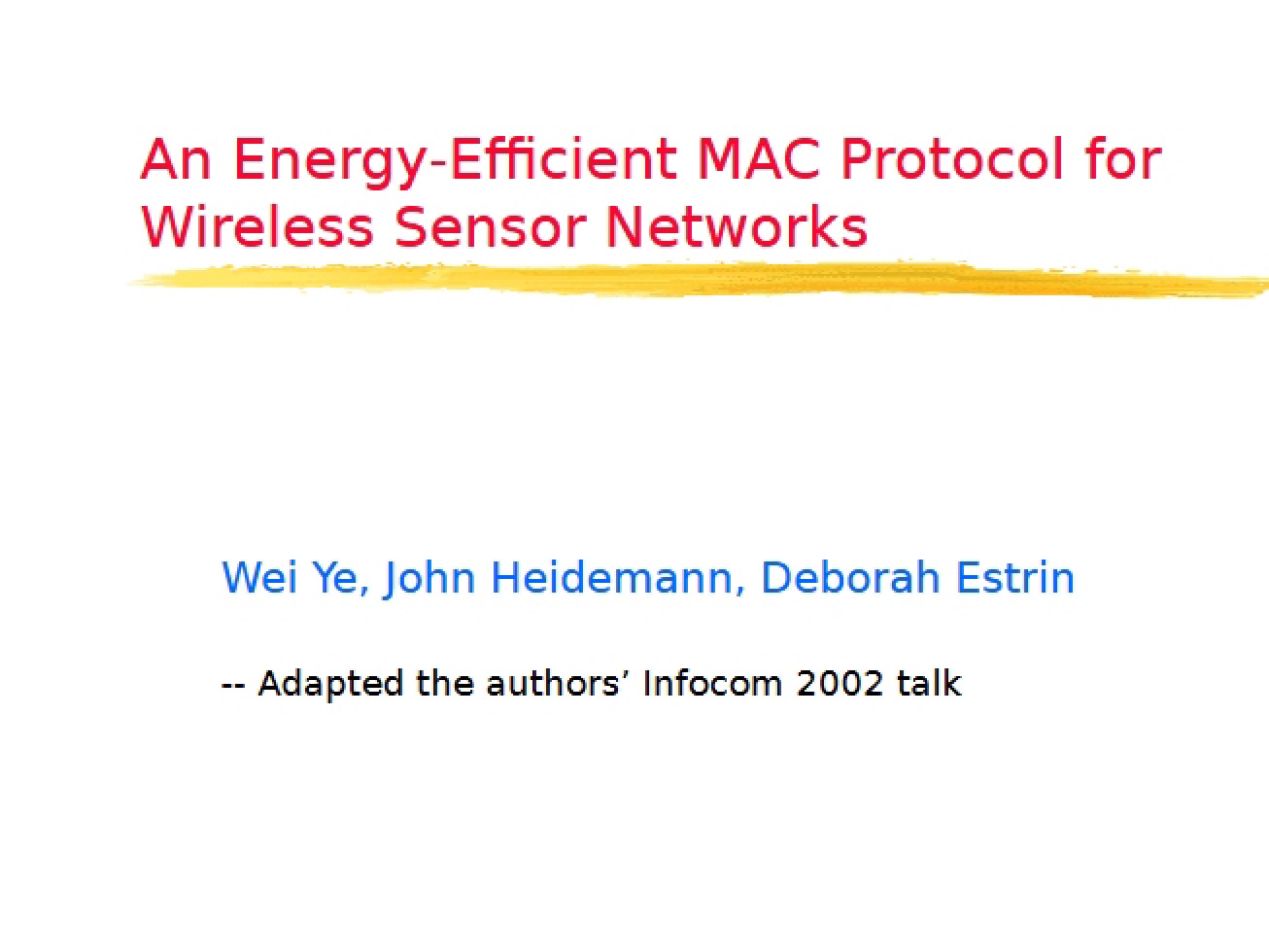 MAC Protocol Energy-Efficient