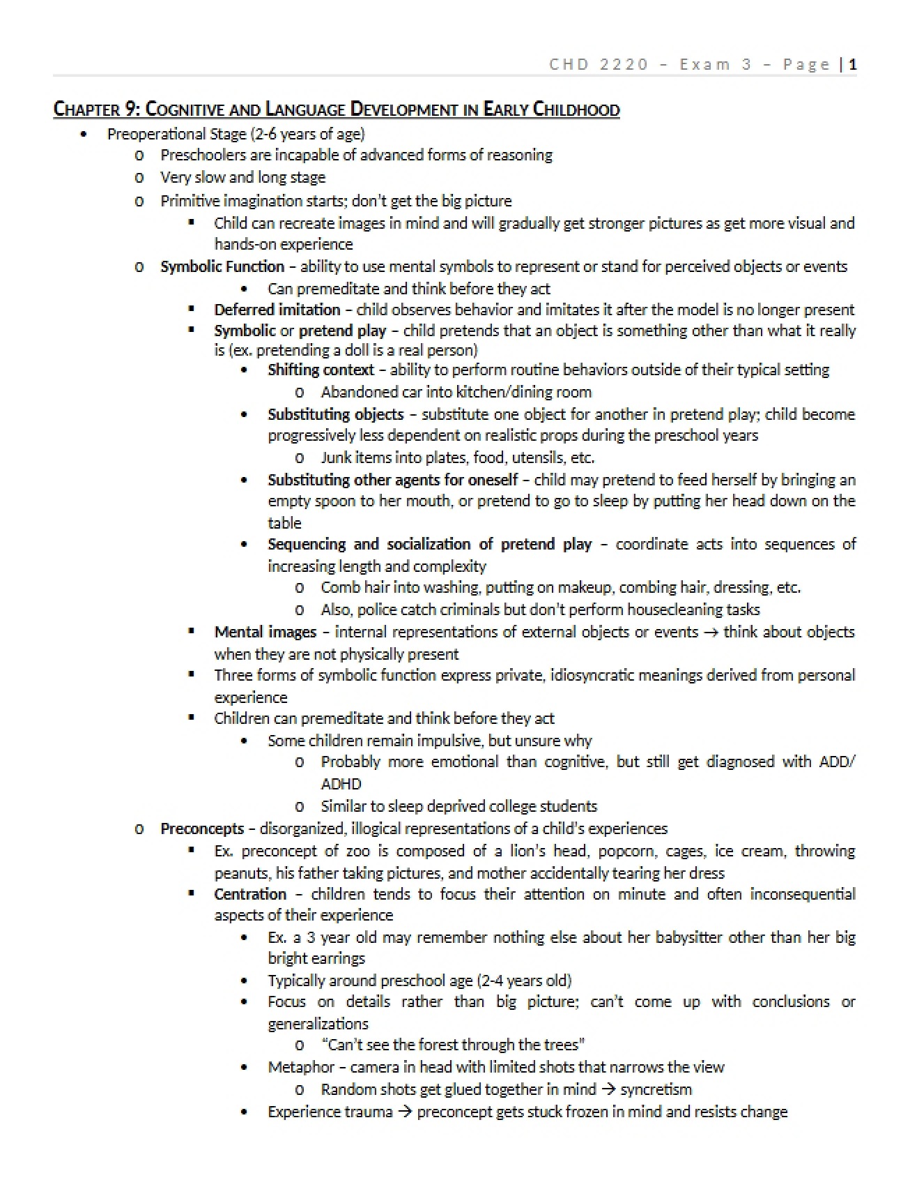 Early Childhood Language and Cognitive Development Chapter Nine C