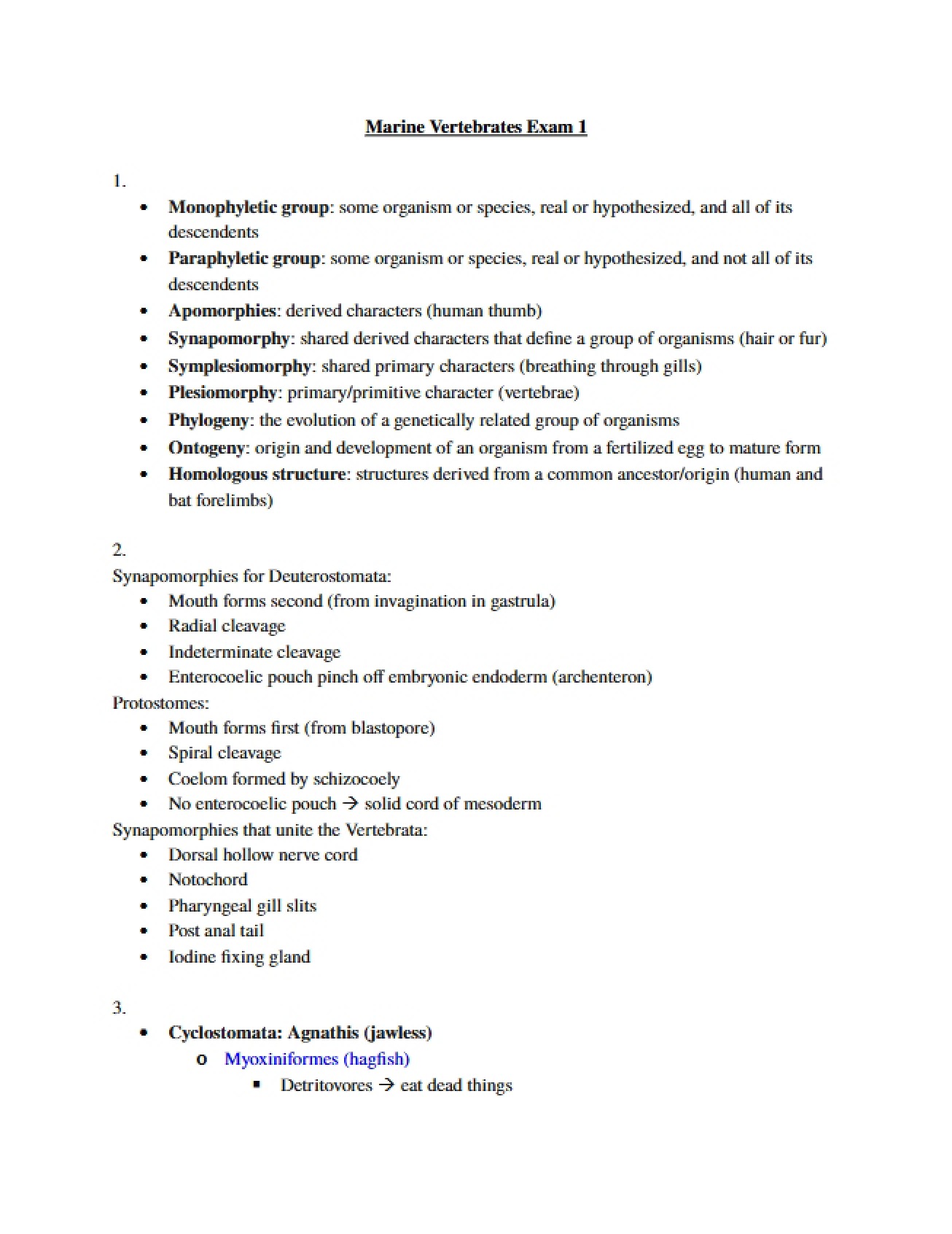 Study Guide Exam One
