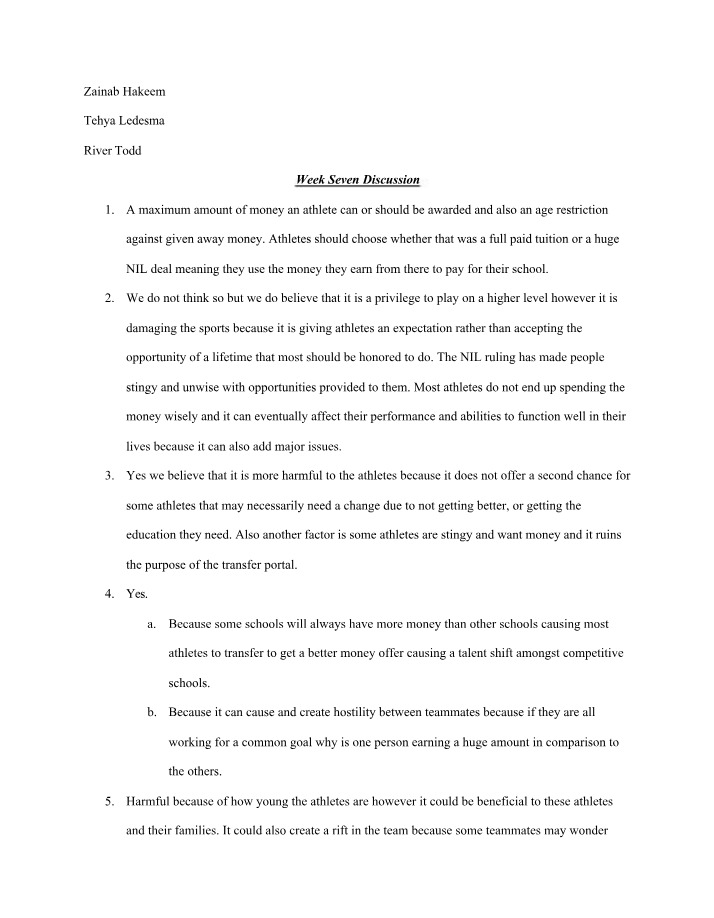 Week 7 Discussion Post