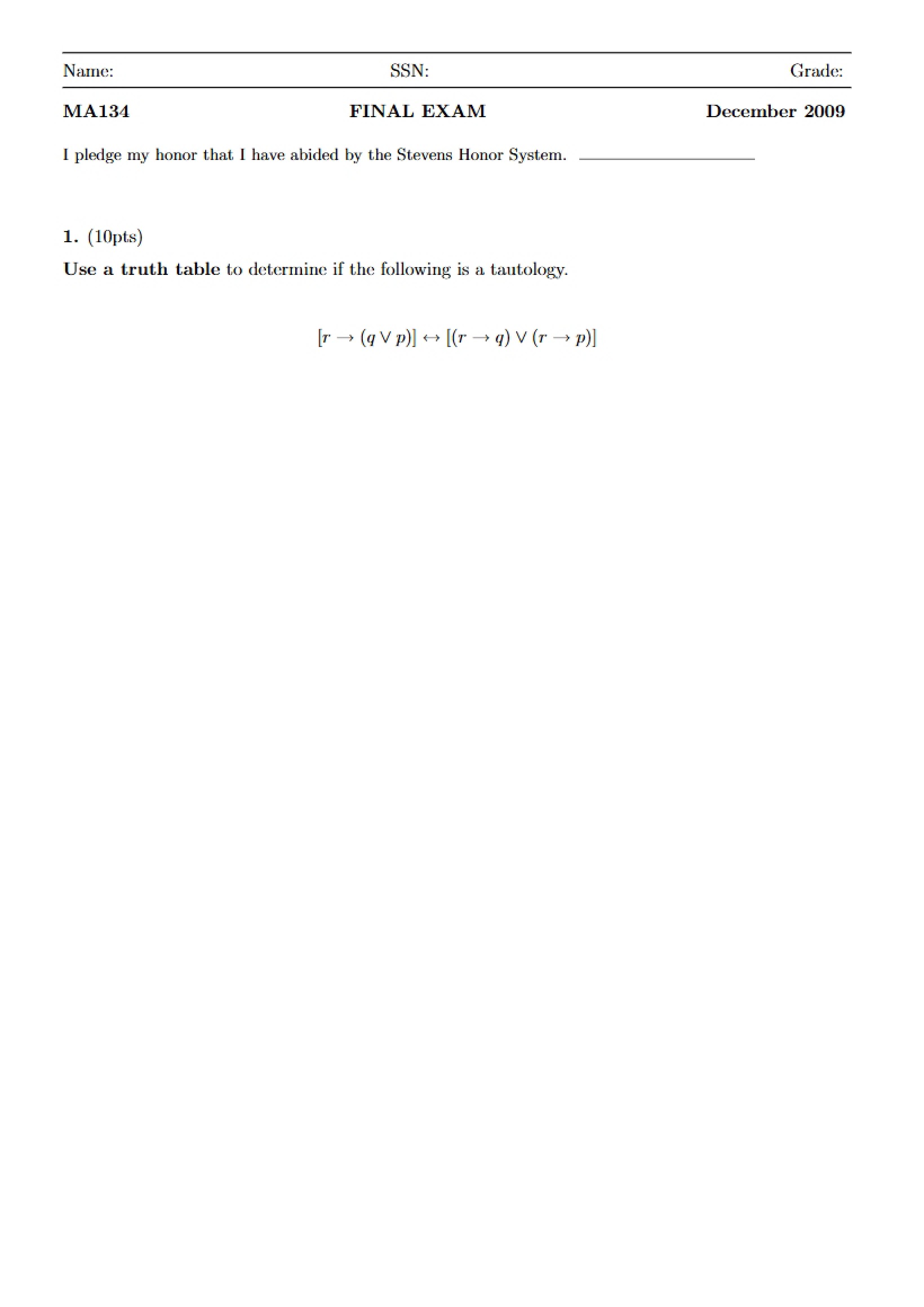 Final Examination