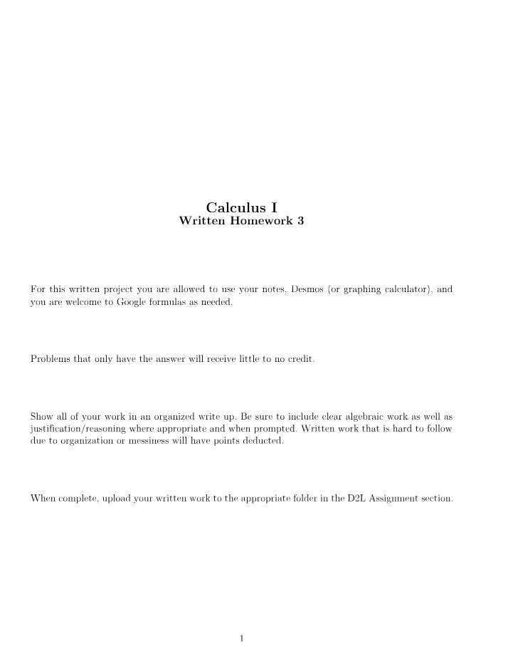 Written Homework 3 - MATH 220