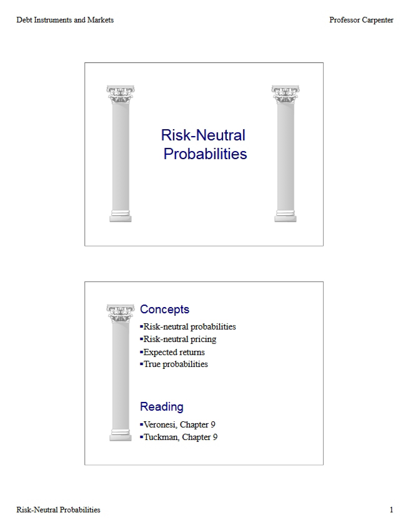 Probabilities Risk-Neutral