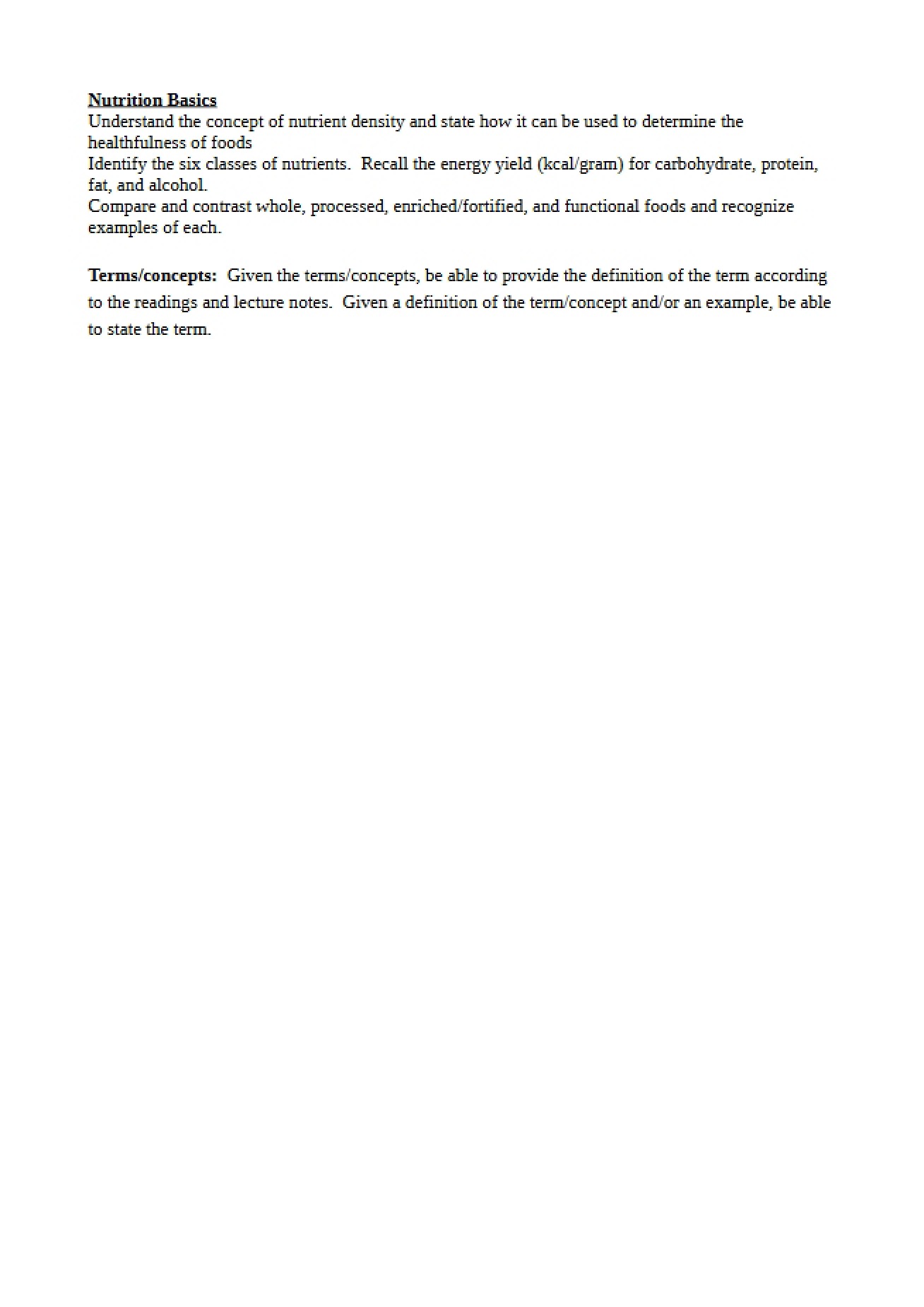 Study Guide for Final Examination