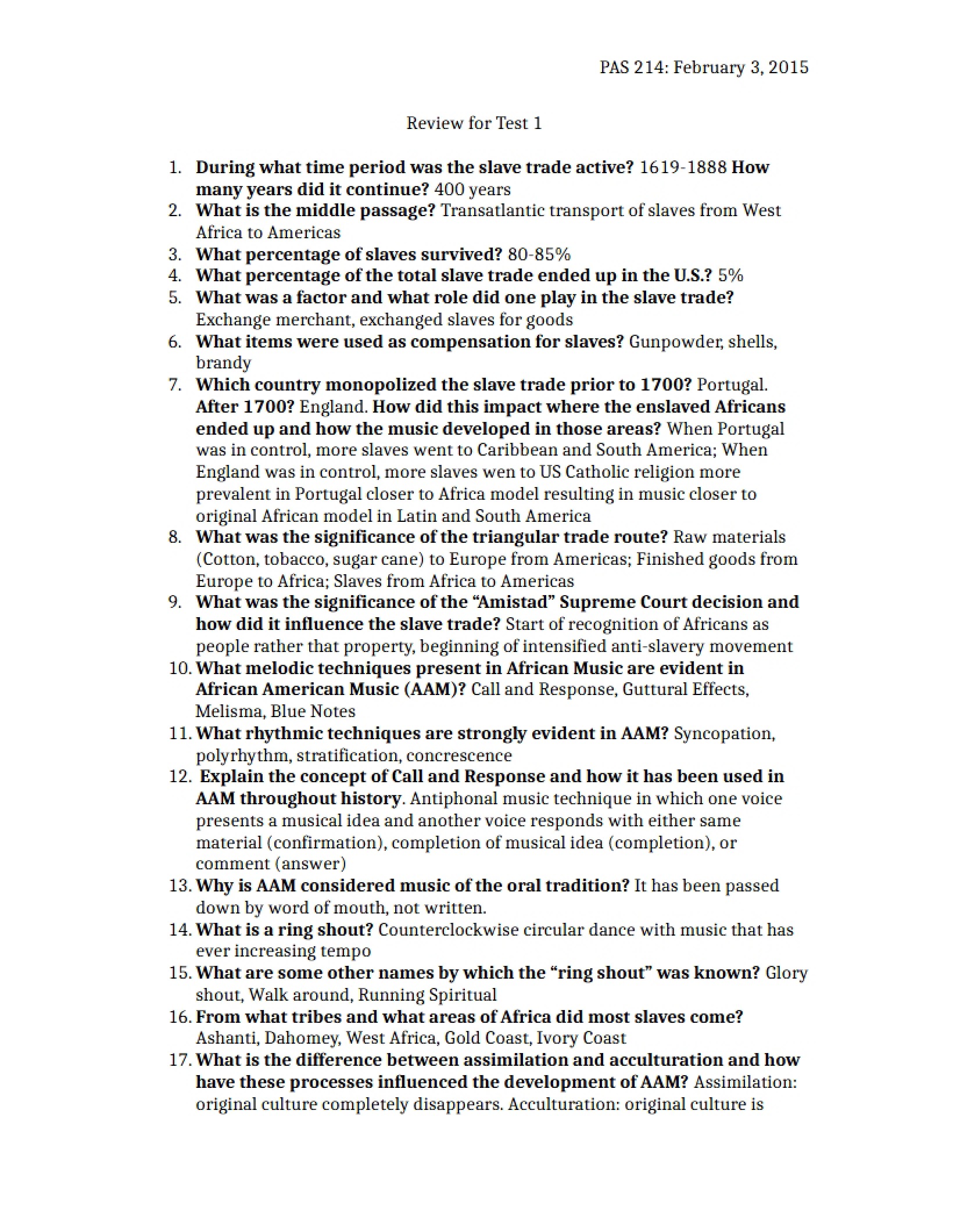 Test 1 Review