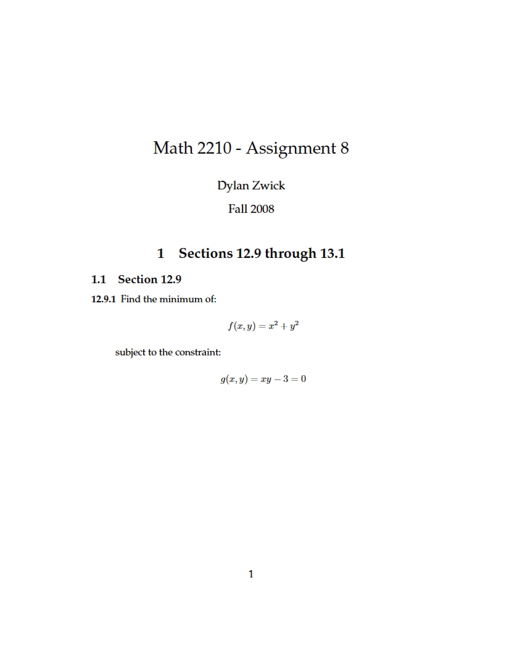 Assignment Eight