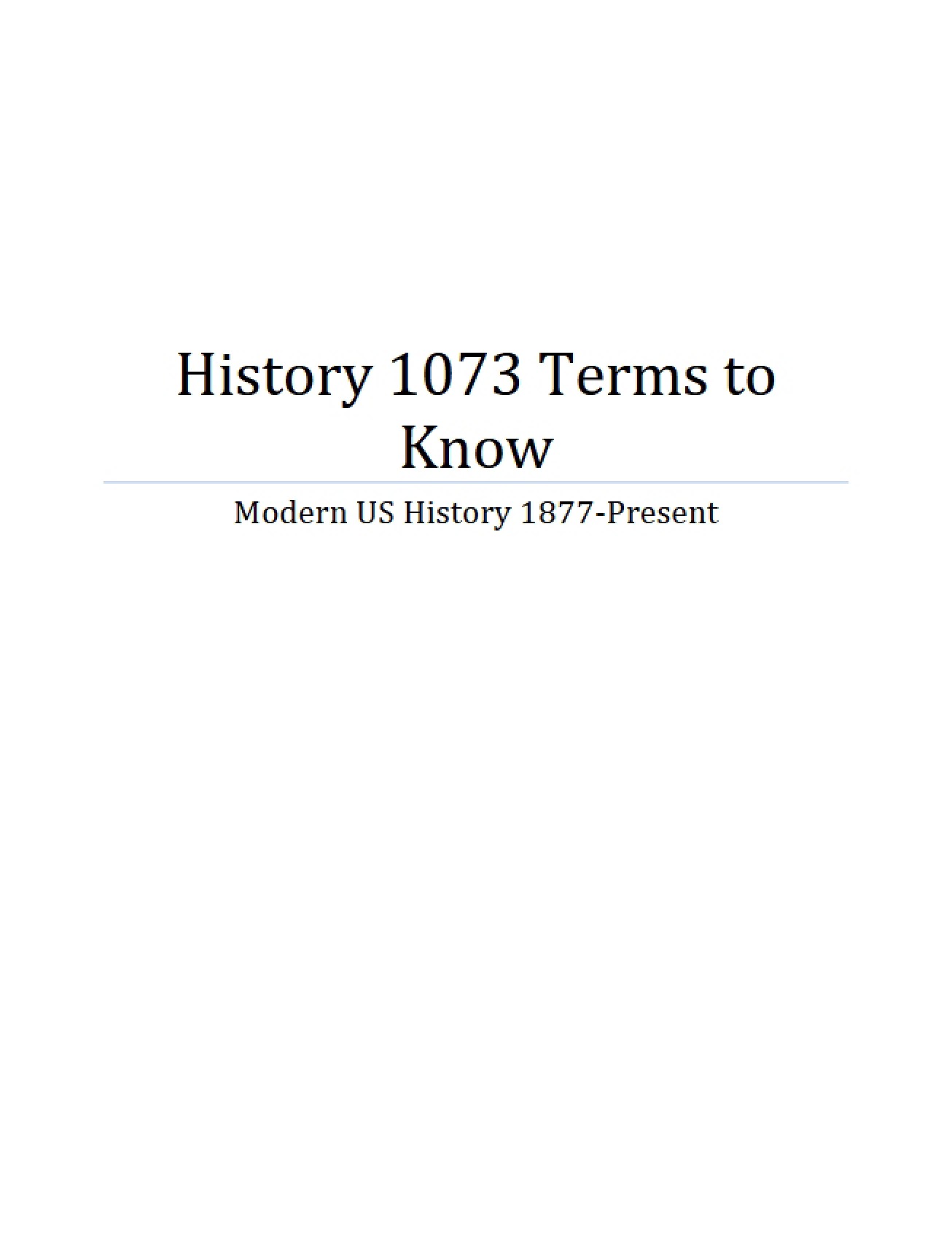 US History from 1877 to Present