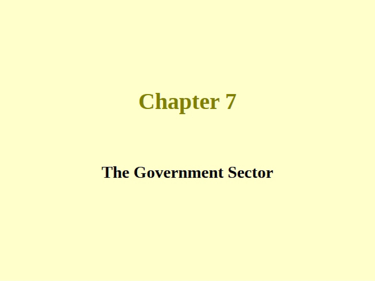 Public Sector and Government Economics