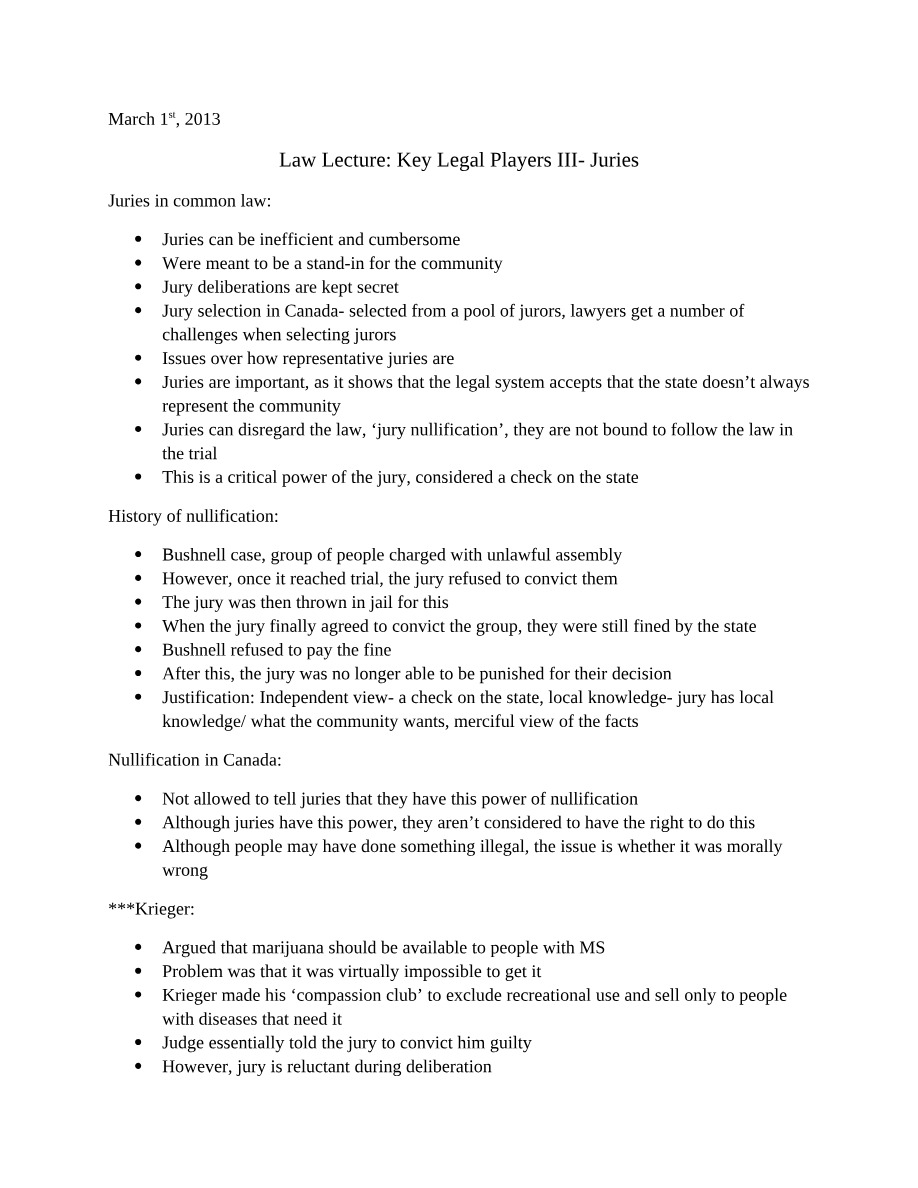 Law Lecture - Juries (Key Legal Players III)