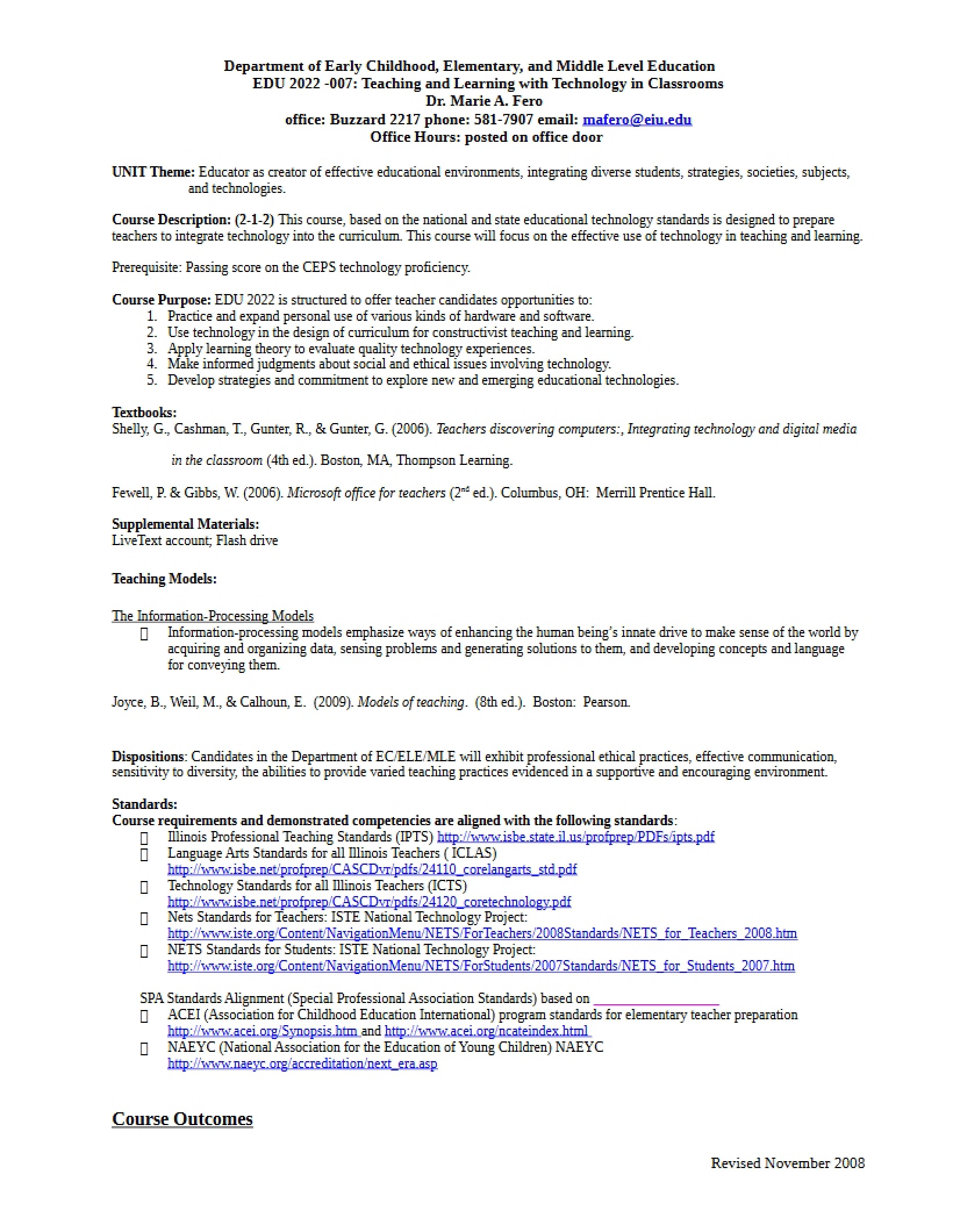 Syllabus of EDU 2022