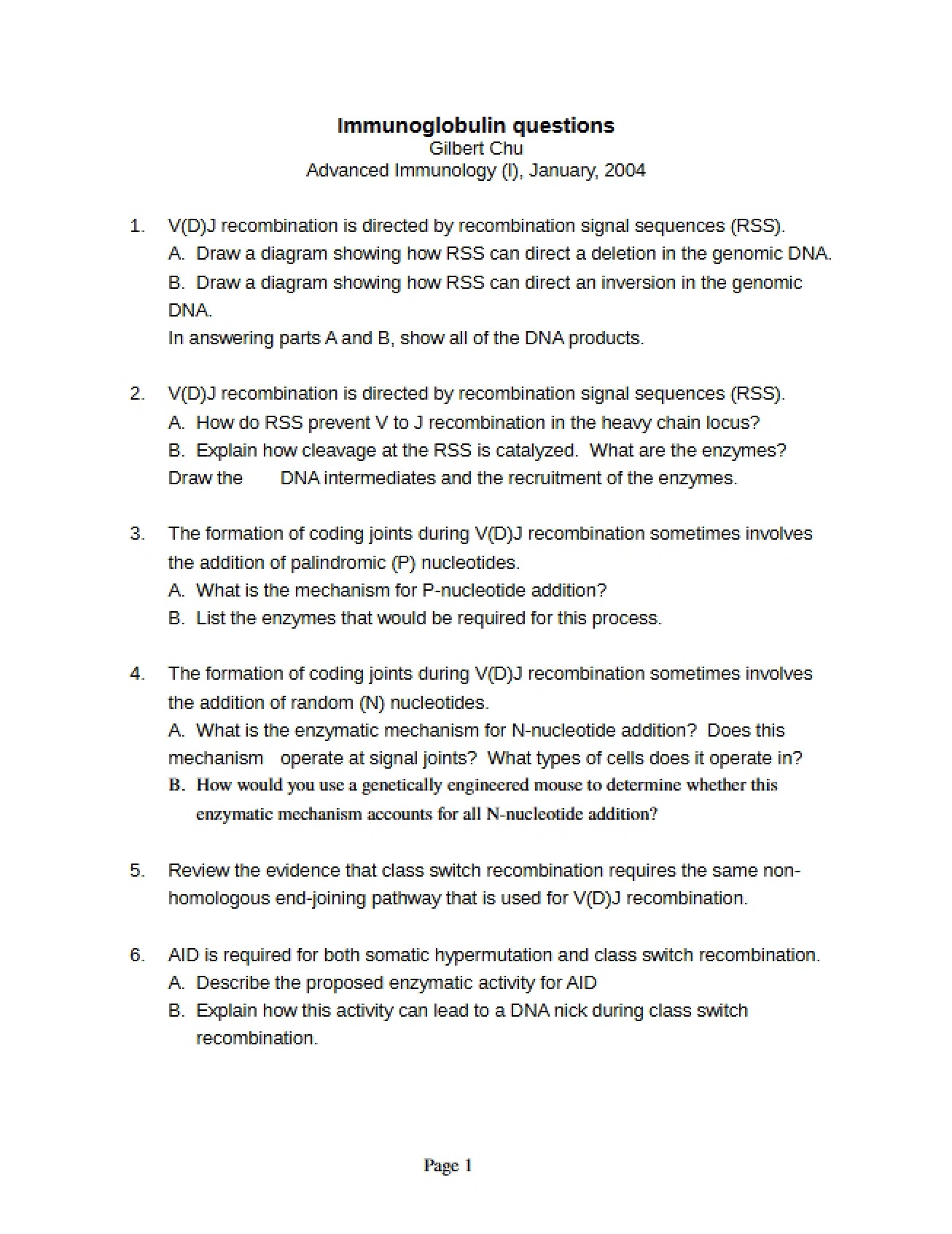 Study Guide for Immunoglobulins