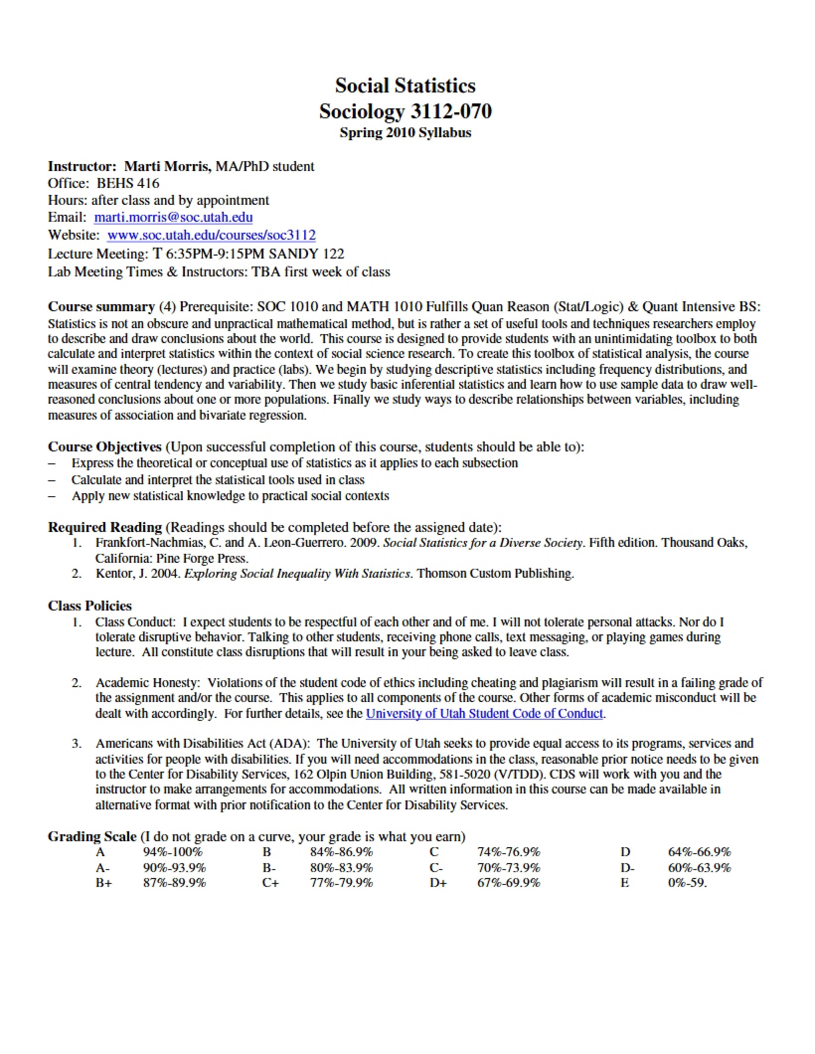 Guide for Social Statistics Course