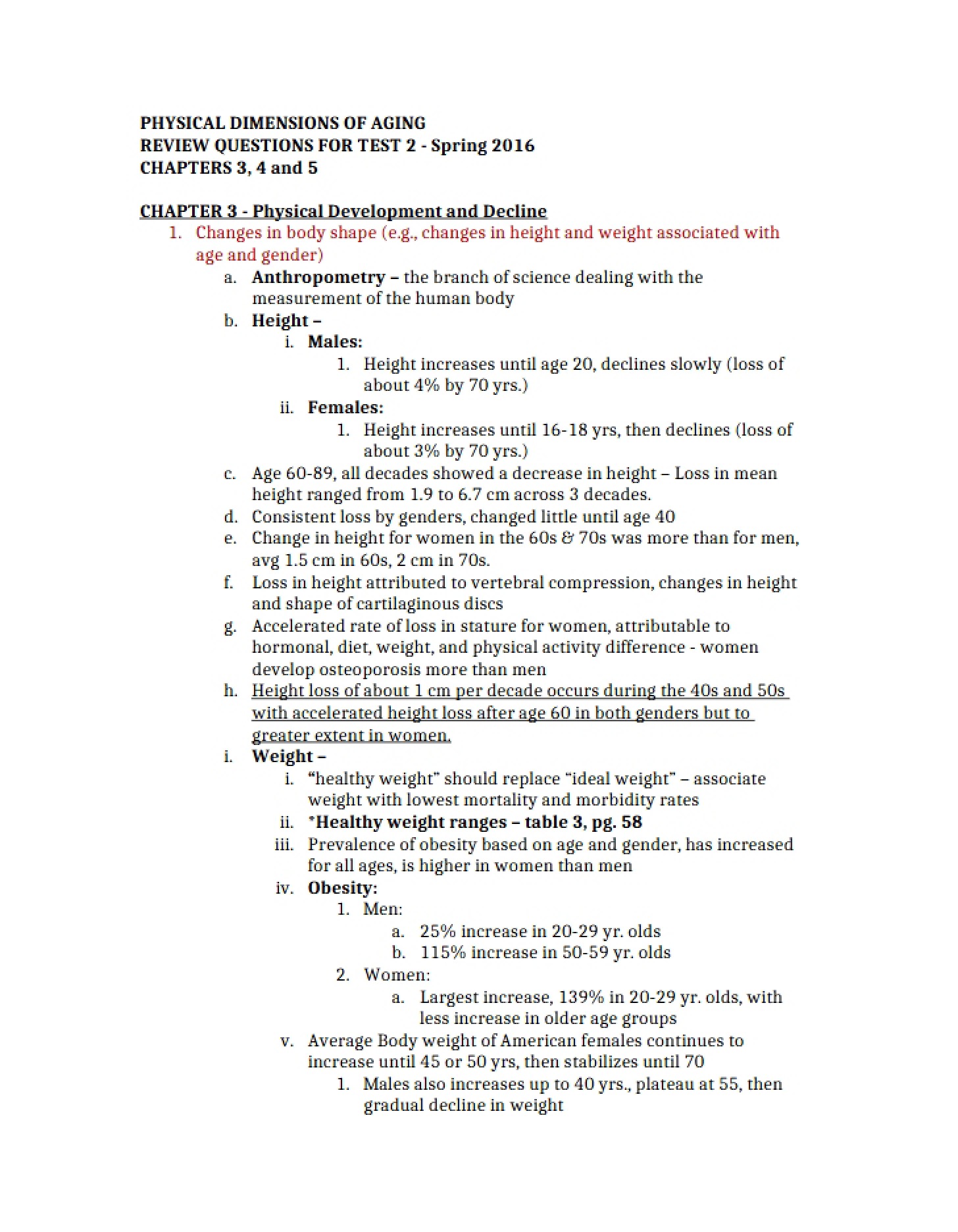Physical DevelopmentDecline (Ch 3)