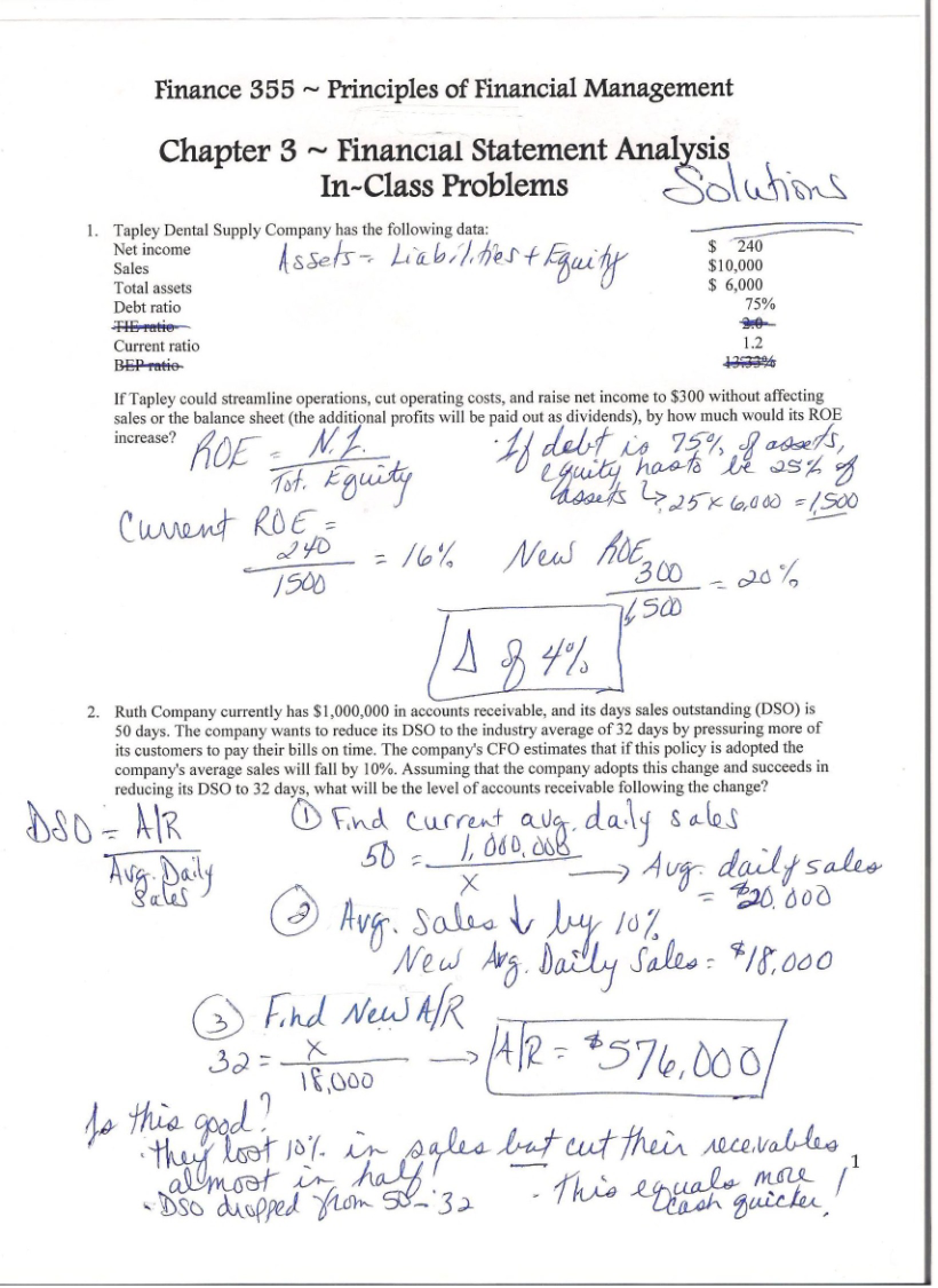 Solutions for Chapter Three Problems