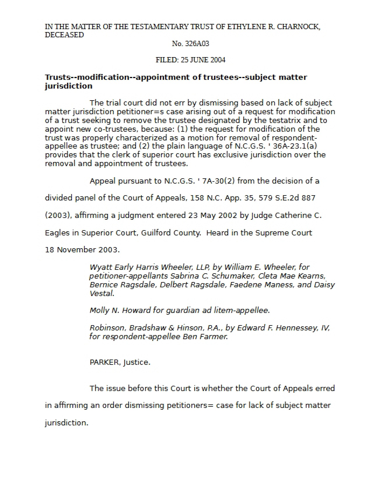 Case Study in Ag Law