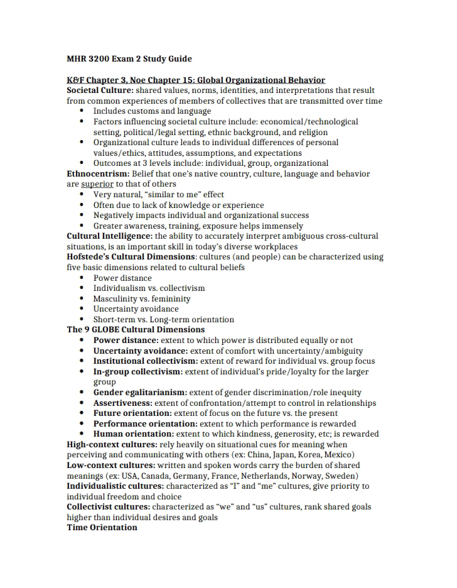 Second Exam Study Guide