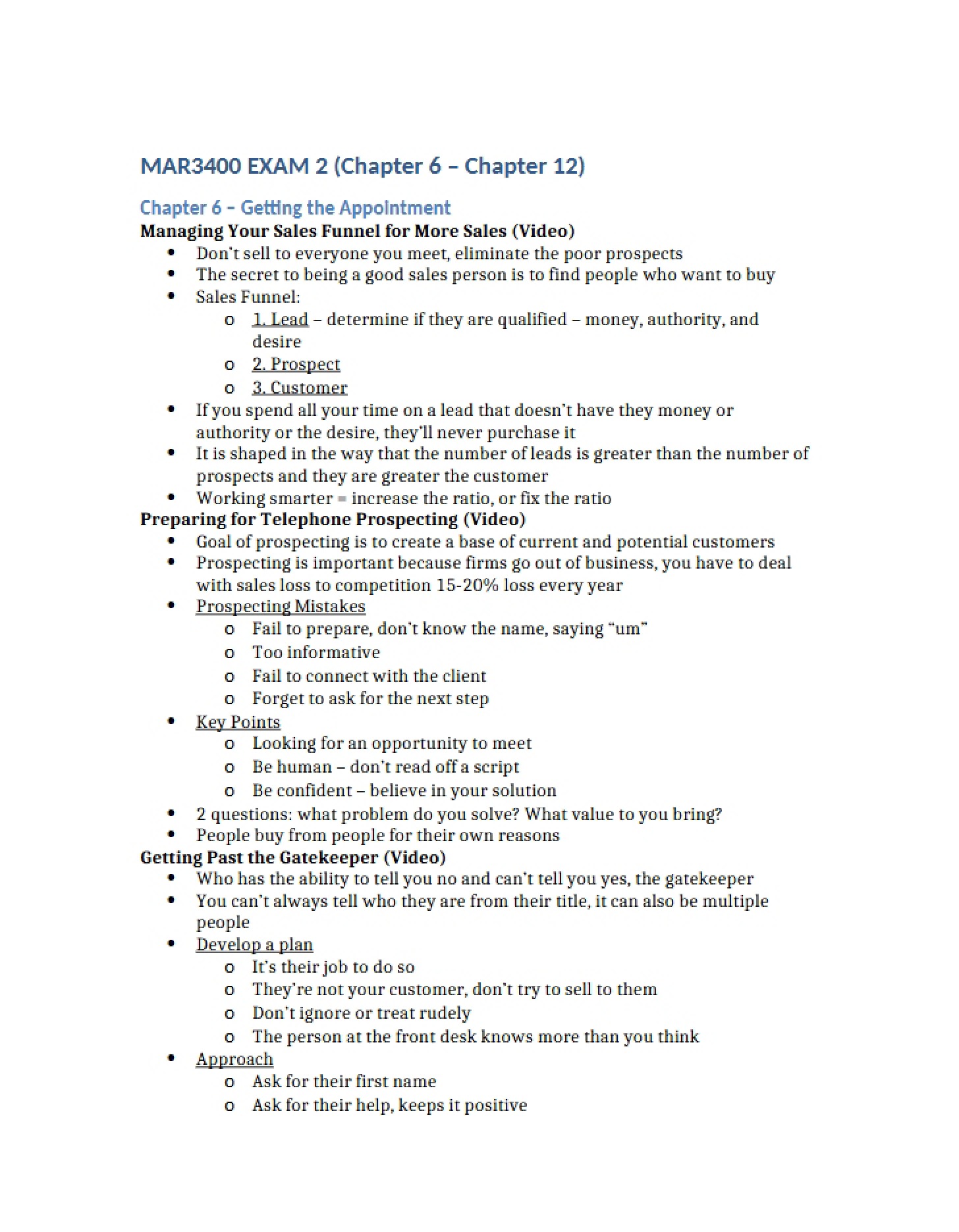 Getting the Appointment (Chapter 6)