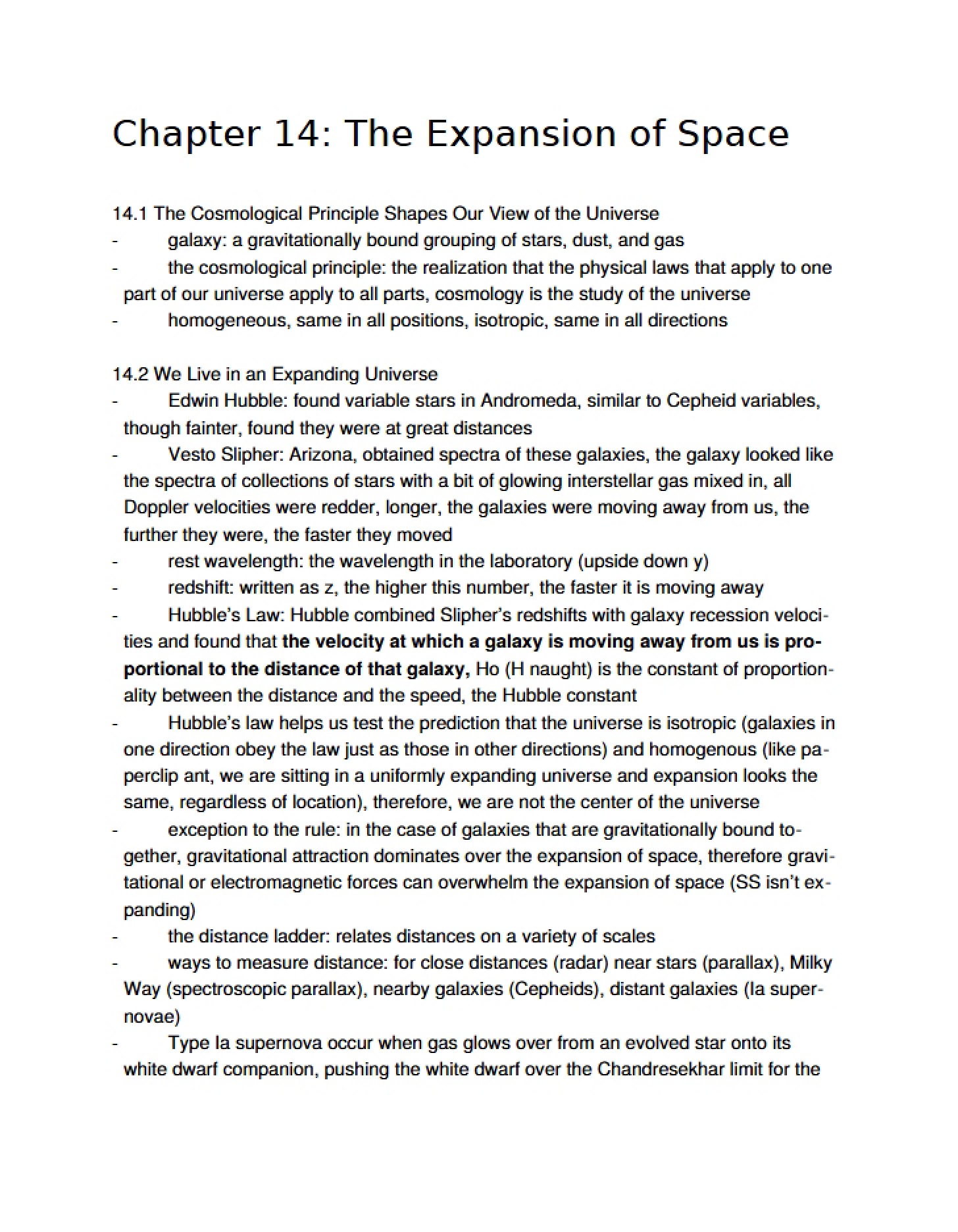 Expanding Space Concepts Chapter 14