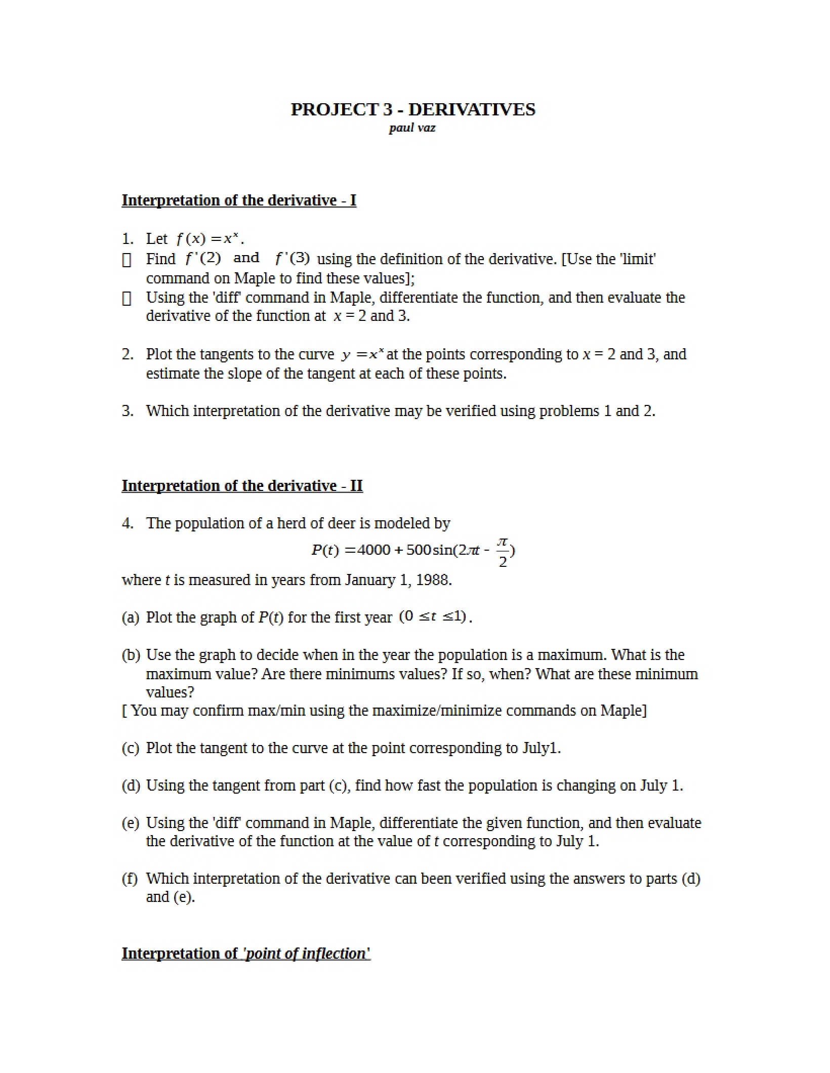 Derivatives Project 3