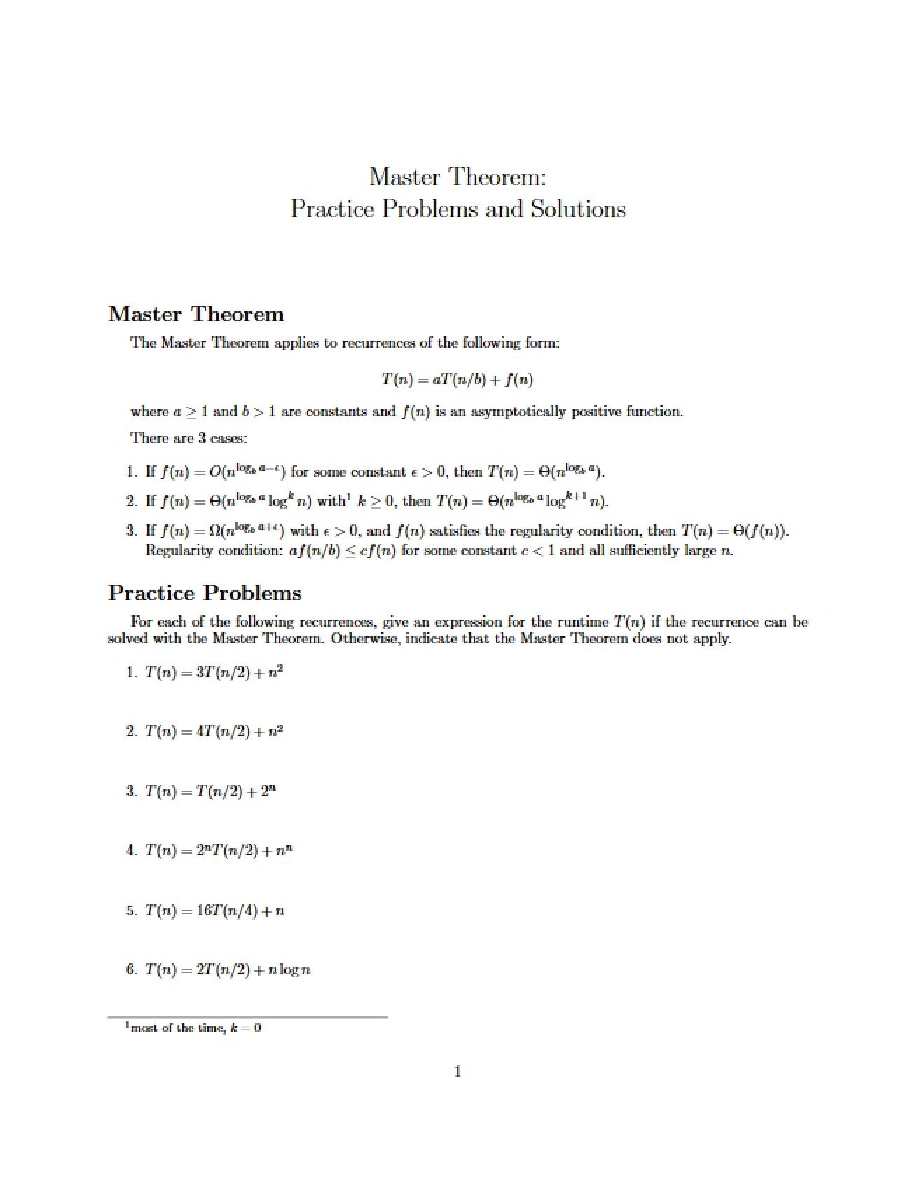 Practice Problems Master