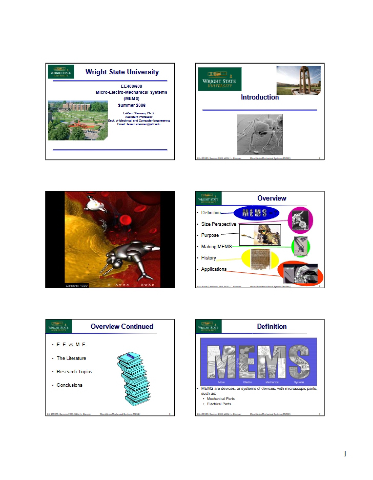Intro to MEMS (EE 480)