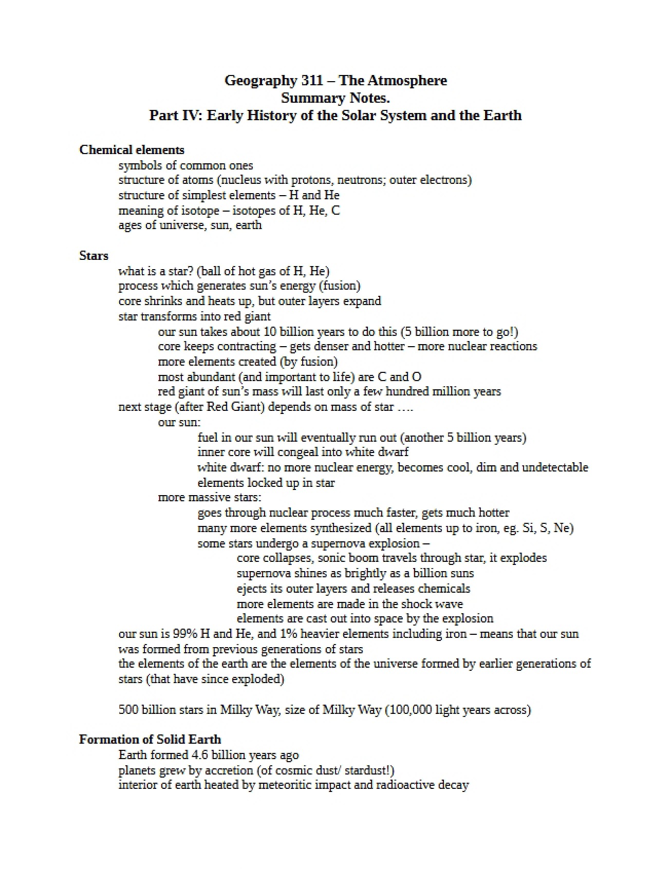 Atmosphere Summary Notes V1