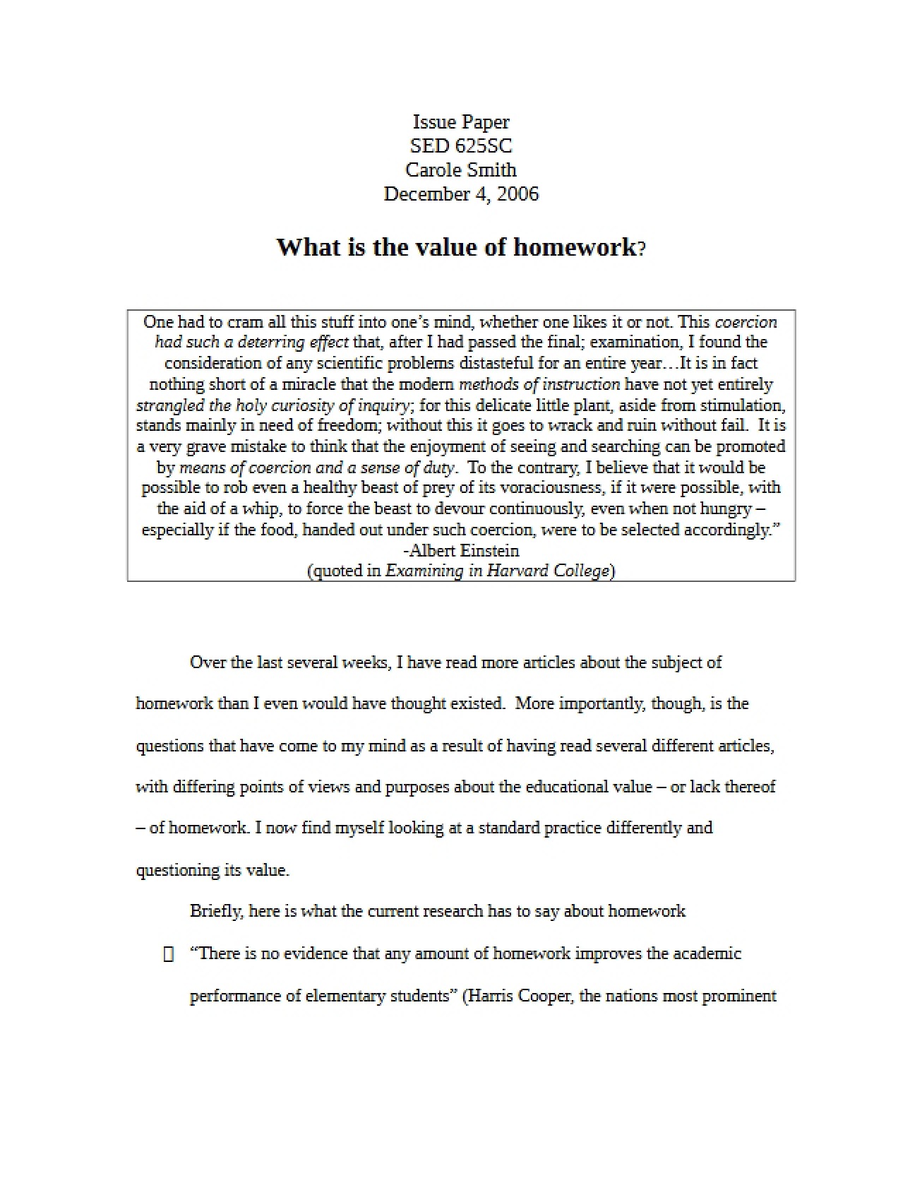 Secondary School Science Issue Paper