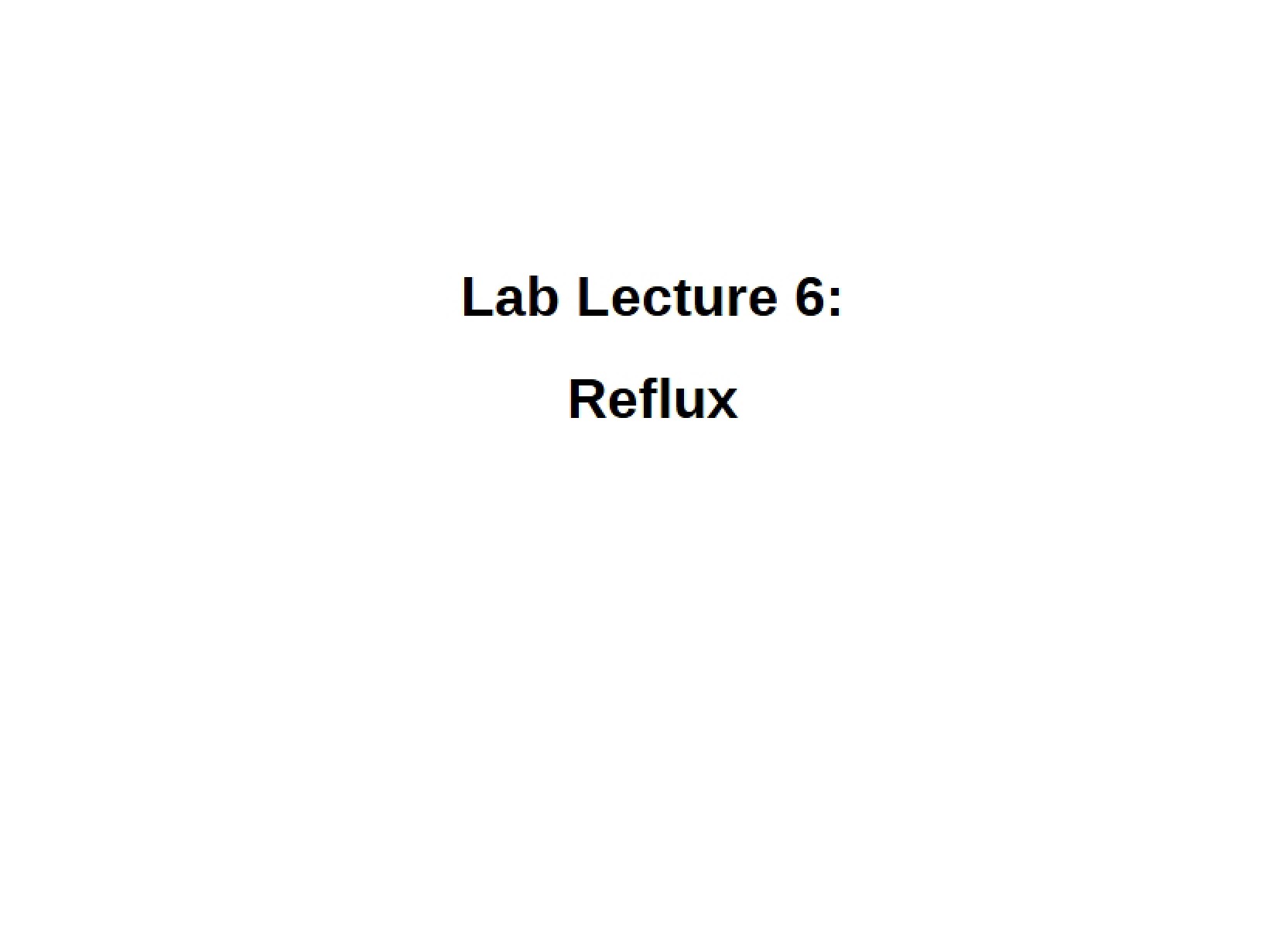 Sixth Lab Lecture