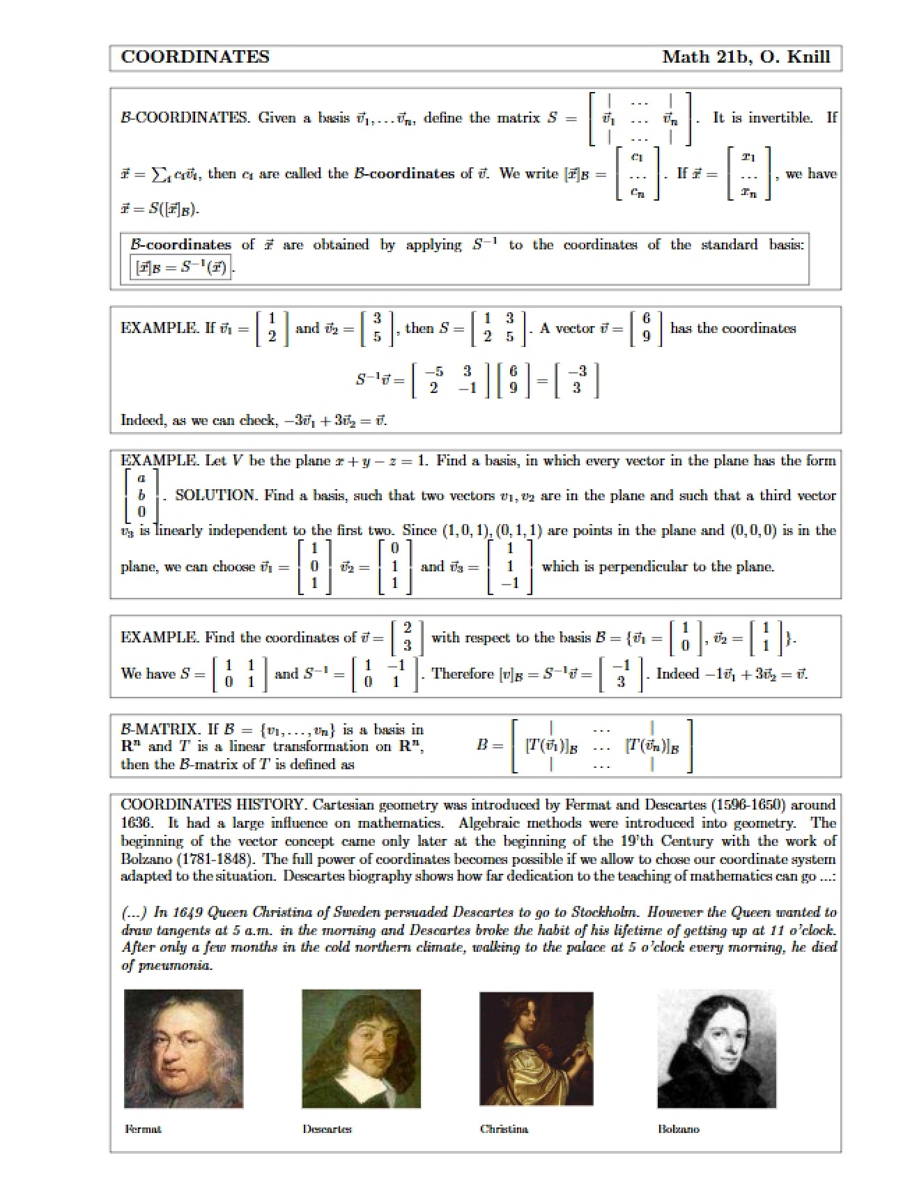 Vector Space Coordinates
