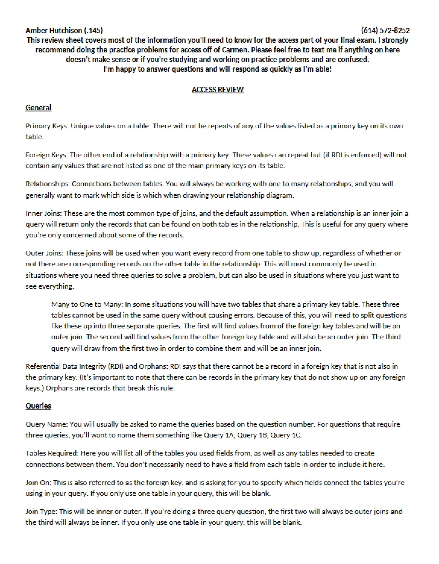 Review of Access
