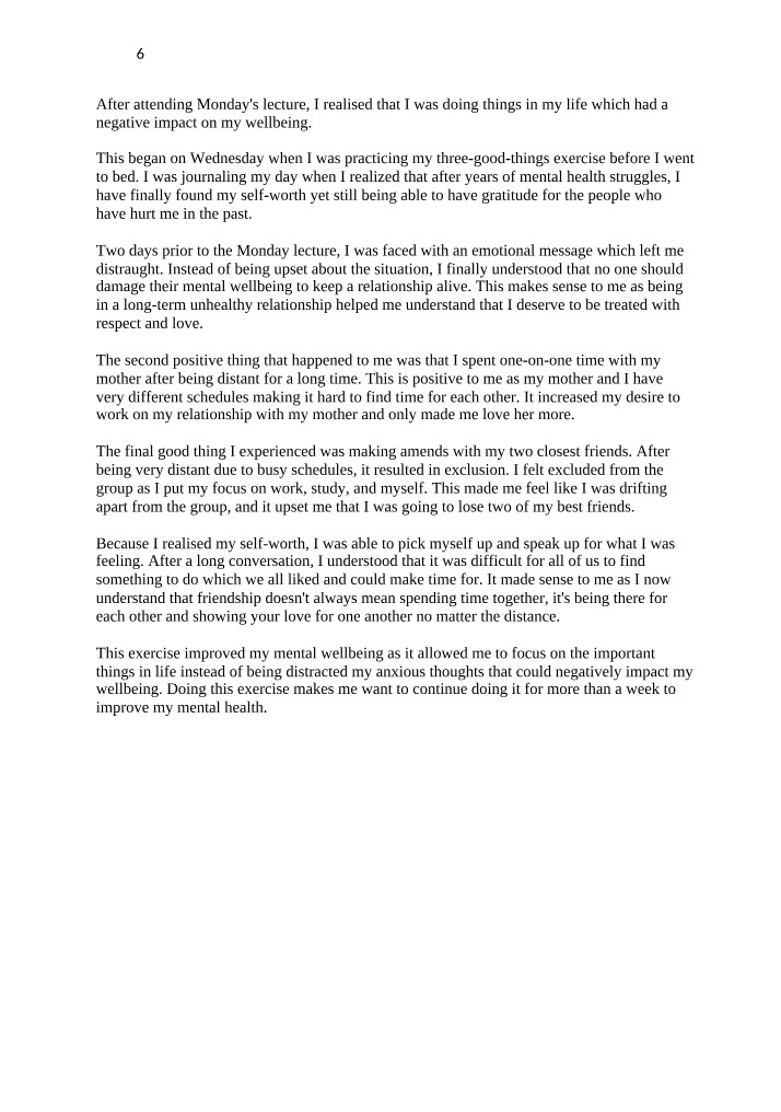 Wellbeing and Relationships - A Personal Reflection